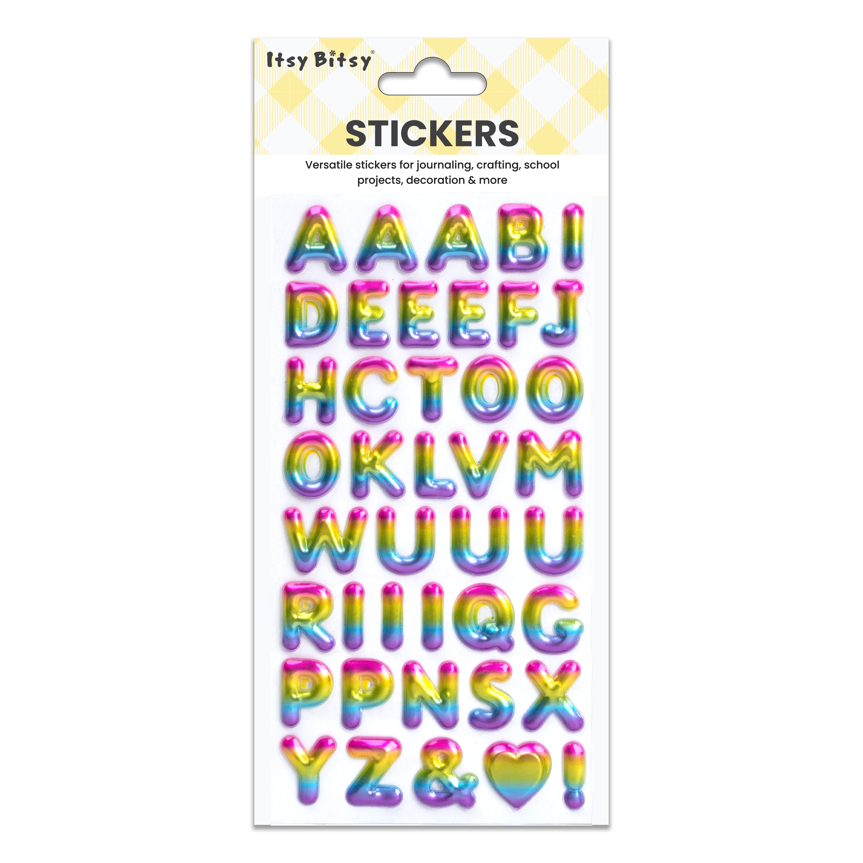 Alphabet Puffy Stickers Capital Letters Golden Rose 41pc 1Pack