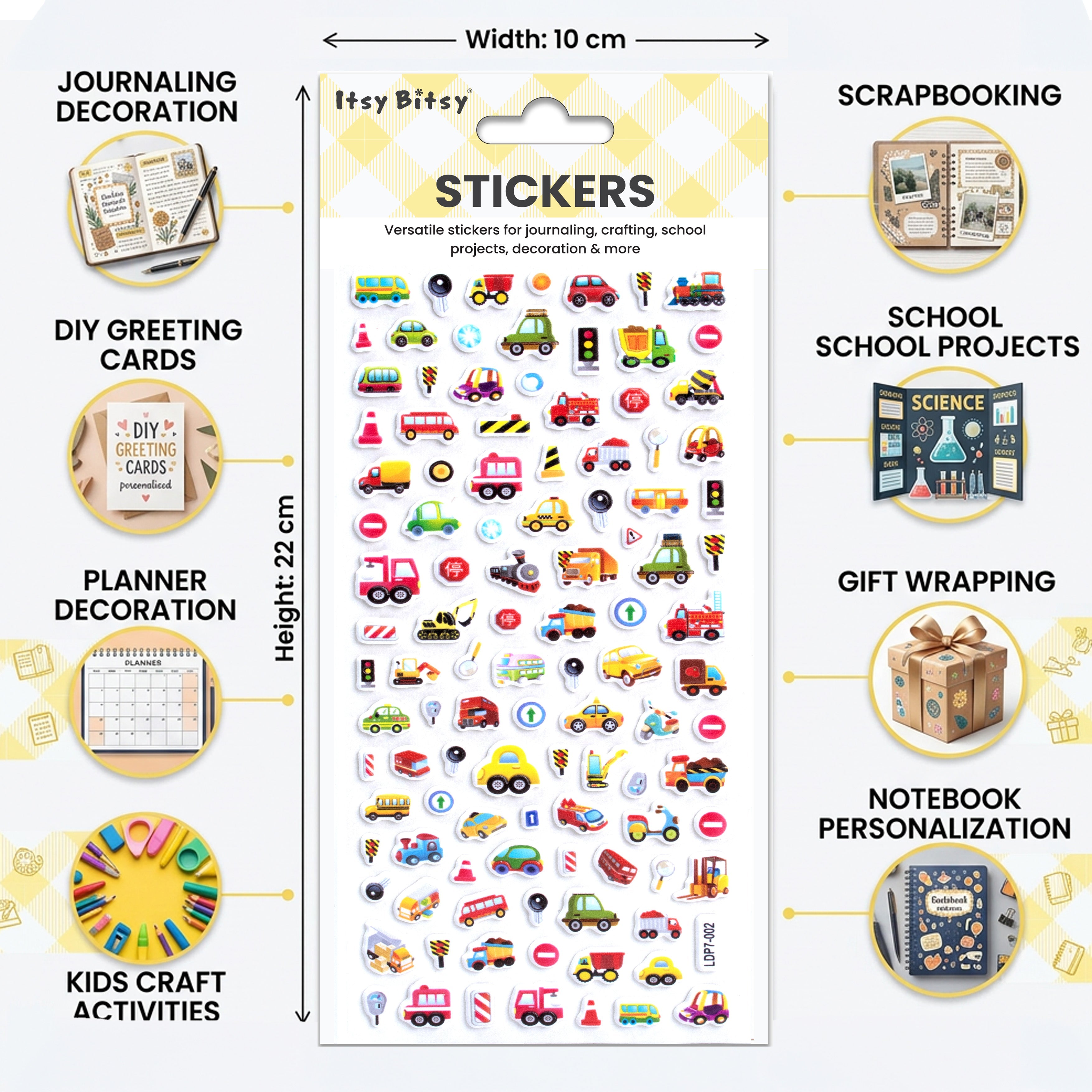 Fun Puffy Stickers Sticker - Transport 107pcs 1Pack