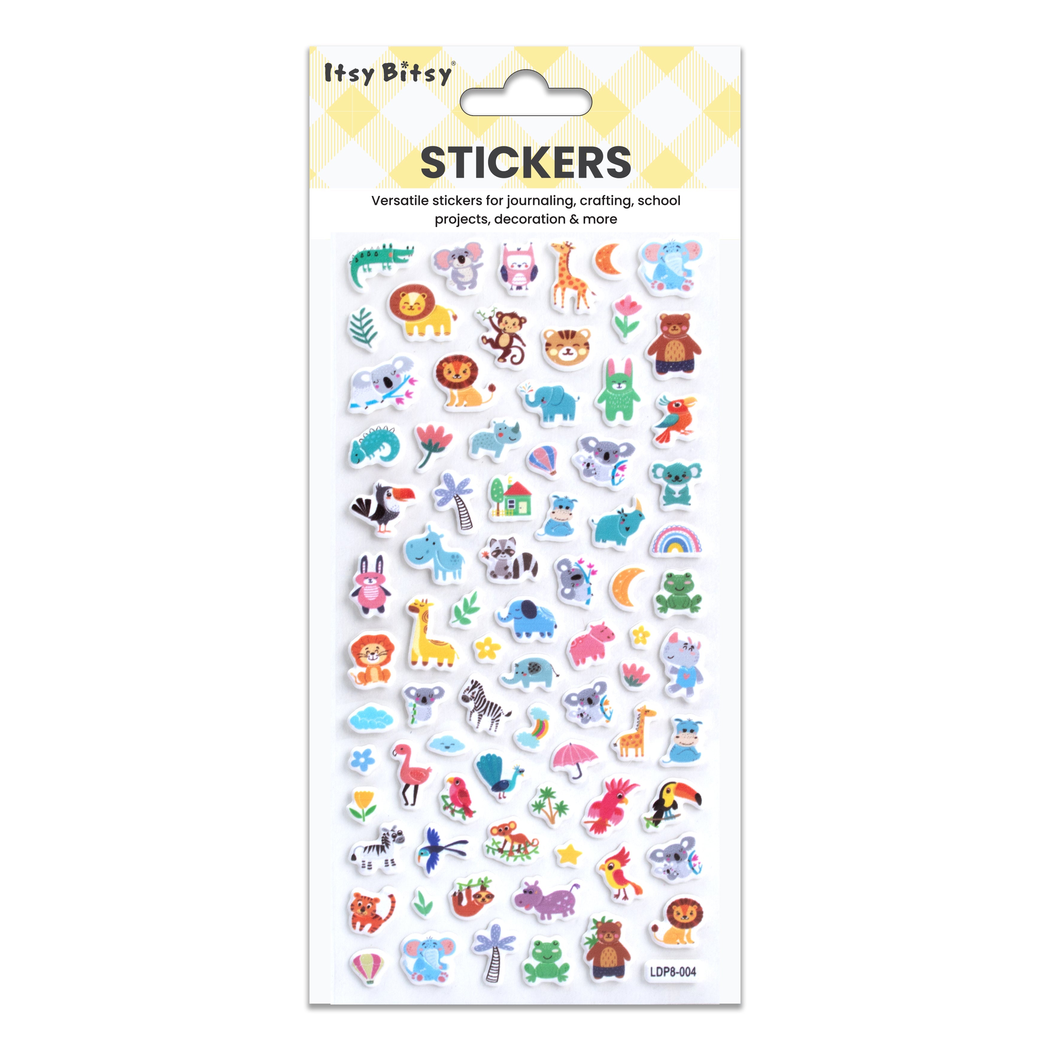 Fun Puffy Stickers Animal Party 82pcs 1Pack