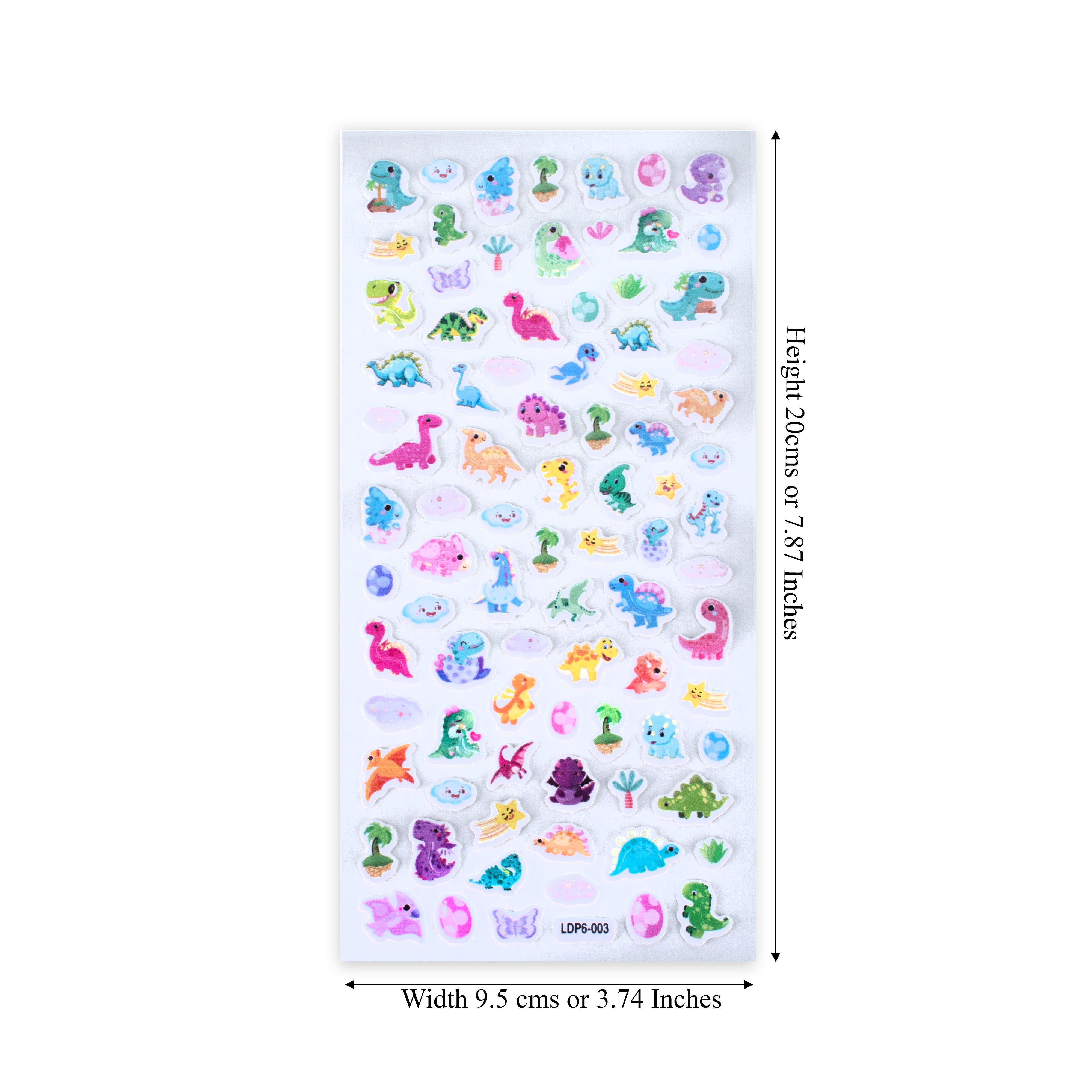 Fun Puffy Stickers Dino Kids 87pcs 1Pack