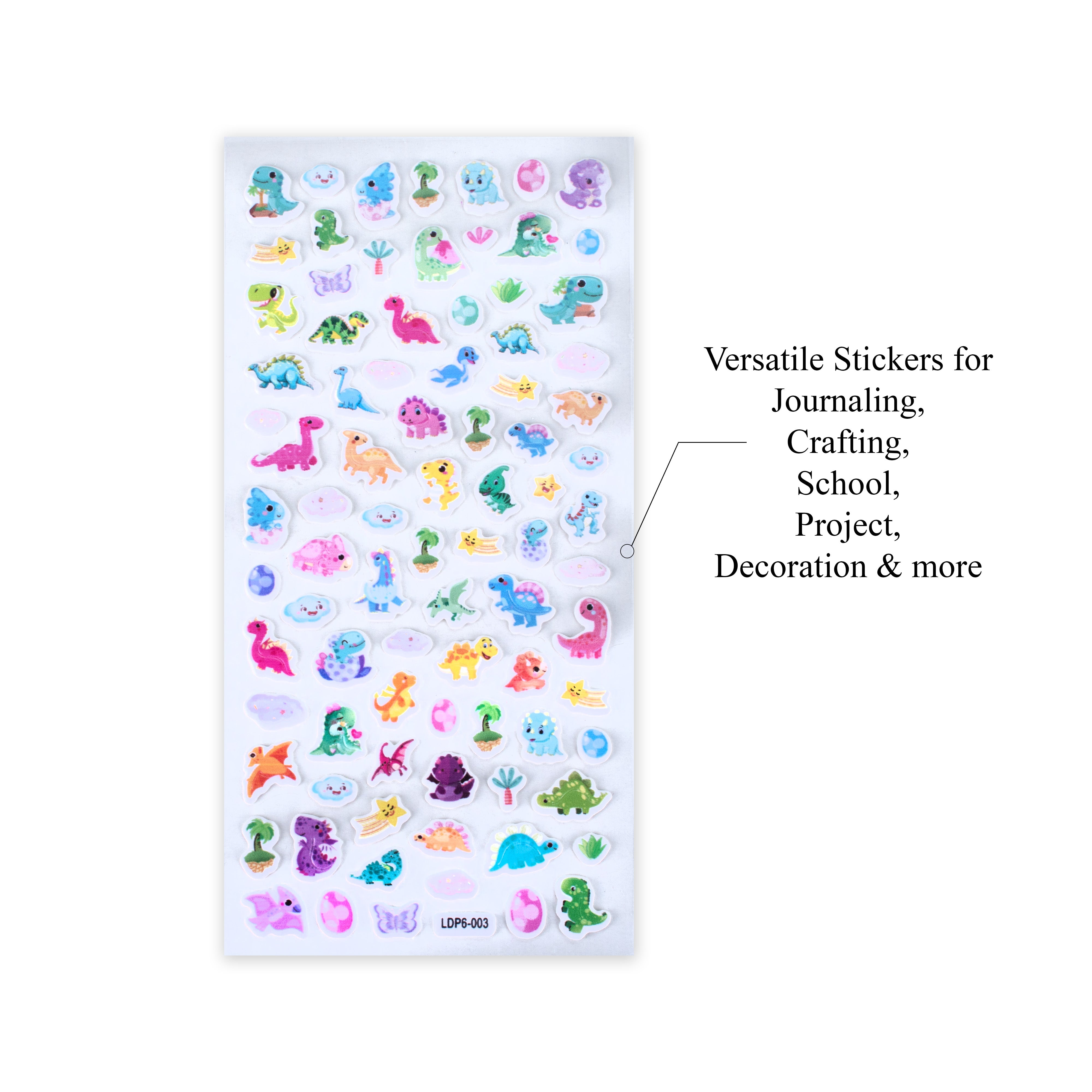 Fun Puffy Stickers Dino Kids 87pcs 1Pack