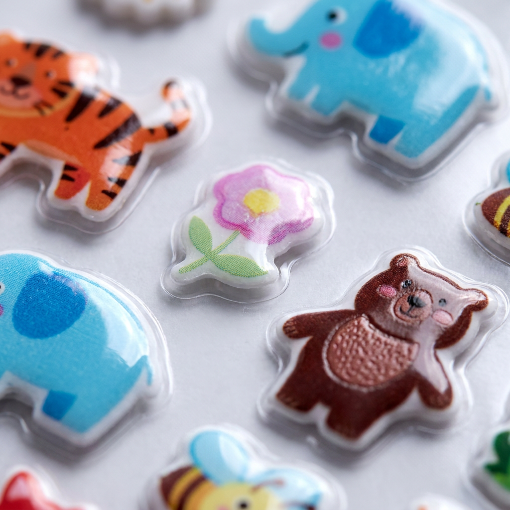 Fun Puffy Stickers Animal Friends 67pcs 1Pack