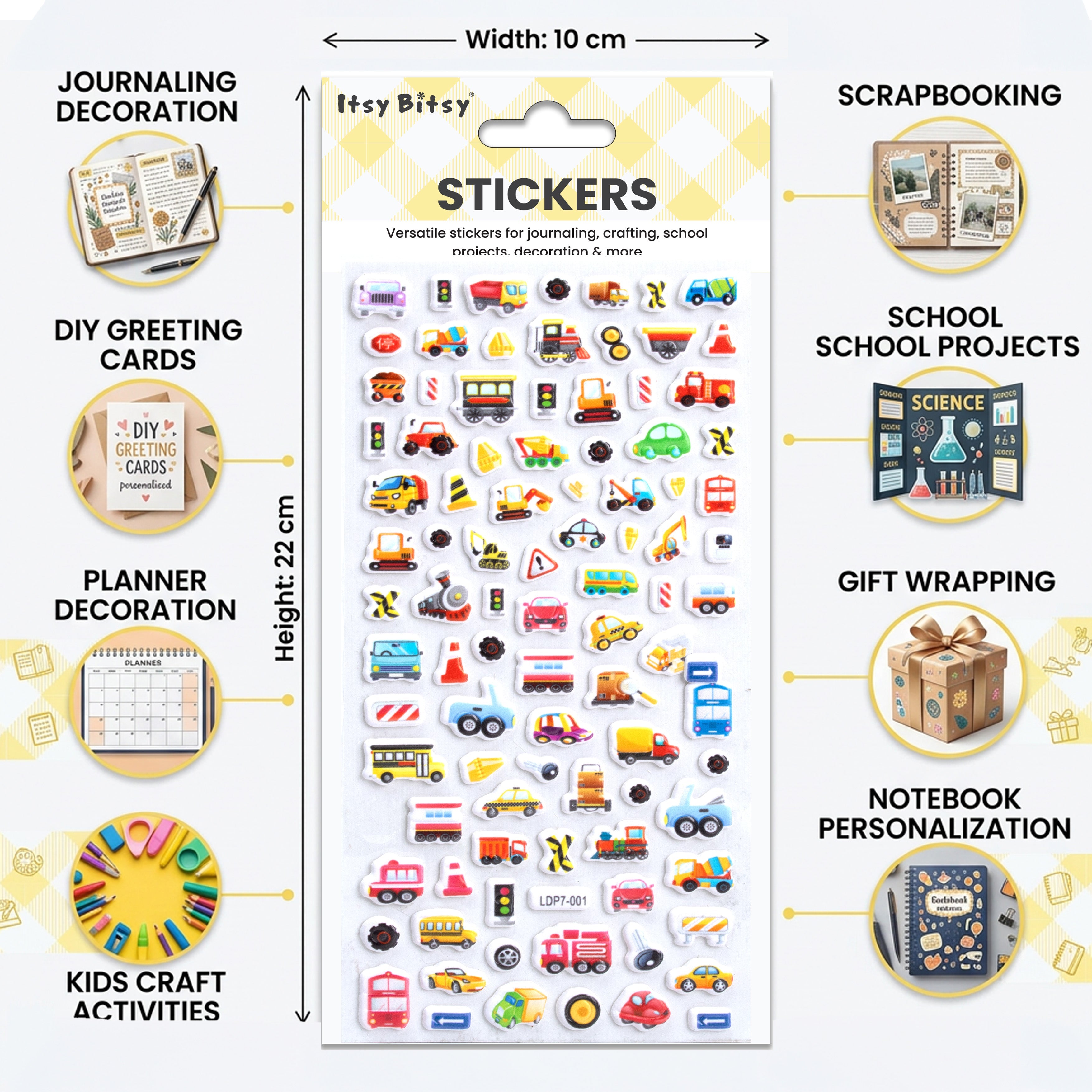 Fun Puffy Stickers Transport Mode 98pcs 1Pack