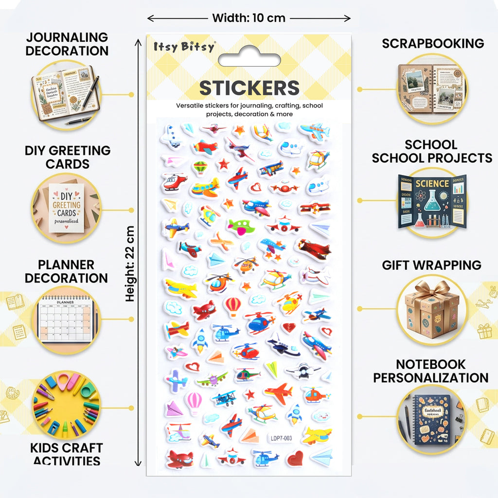 Fun Puffy Stickers Fly High 98pcs 1Pack