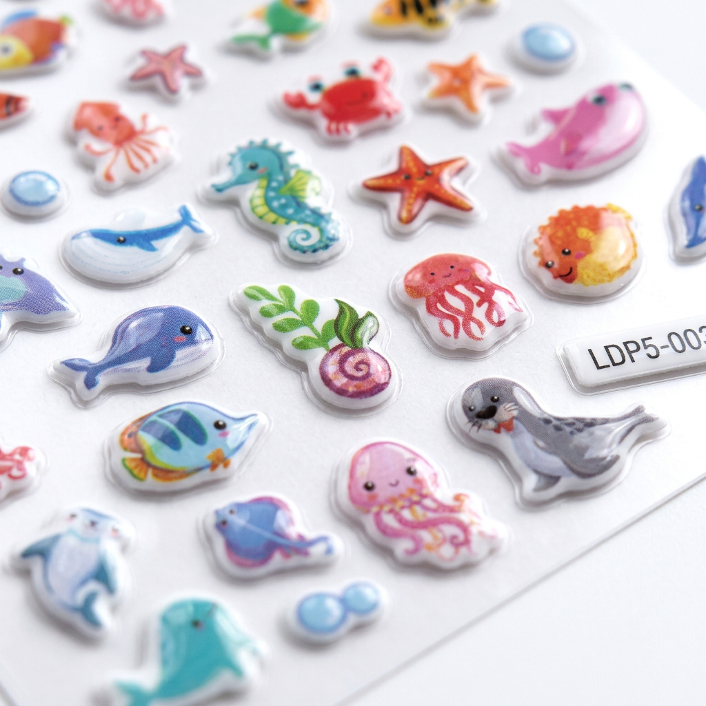 Fun Puffy Stickers Ocean Pals 94pcs 1Pack