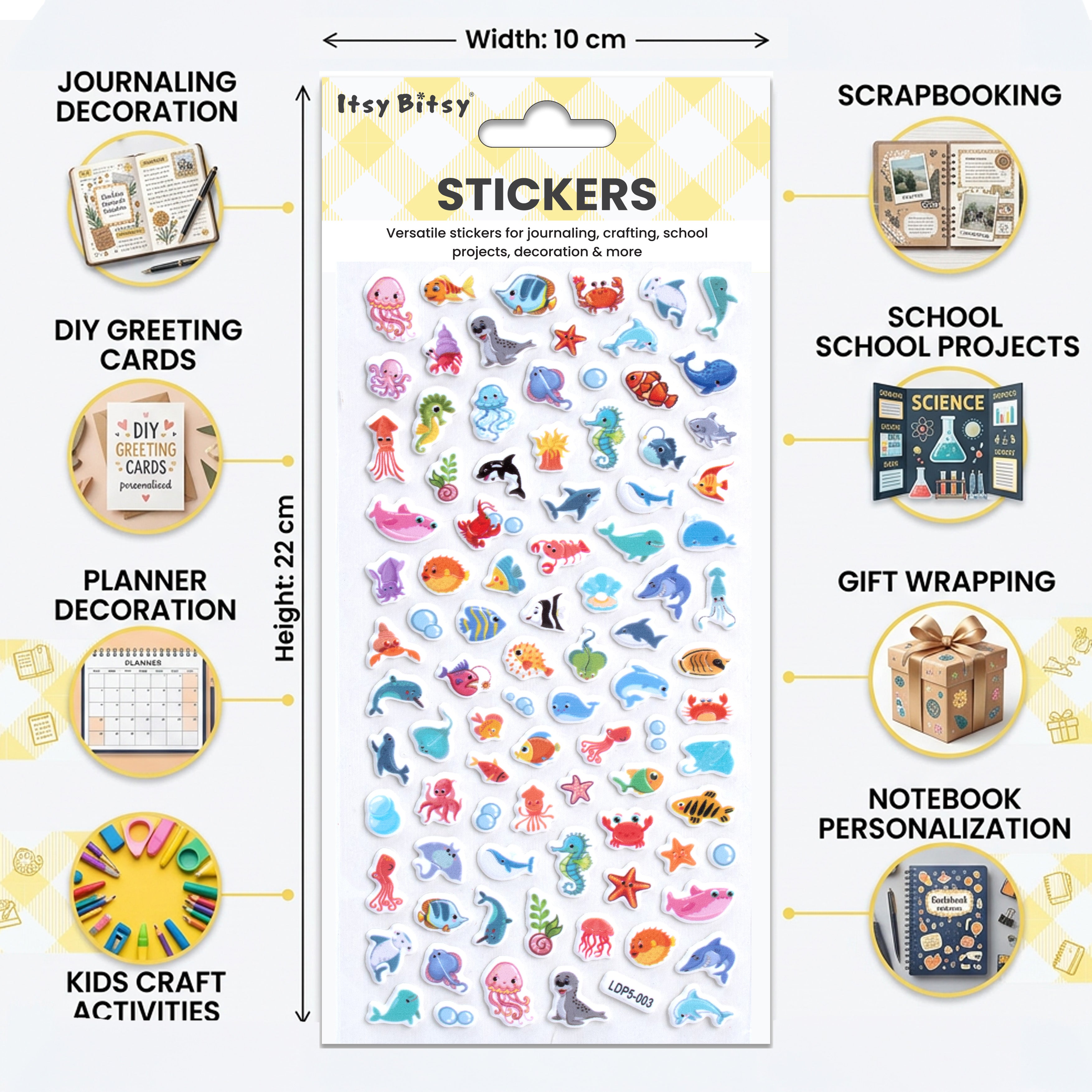 Fun Puffy Stickers Ocean Pals 94pcs 1Pack