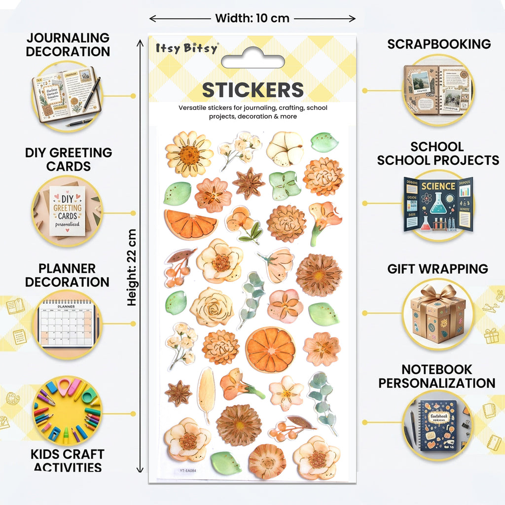 Resin Stickers Pretty Petals 37pcs 1Pack