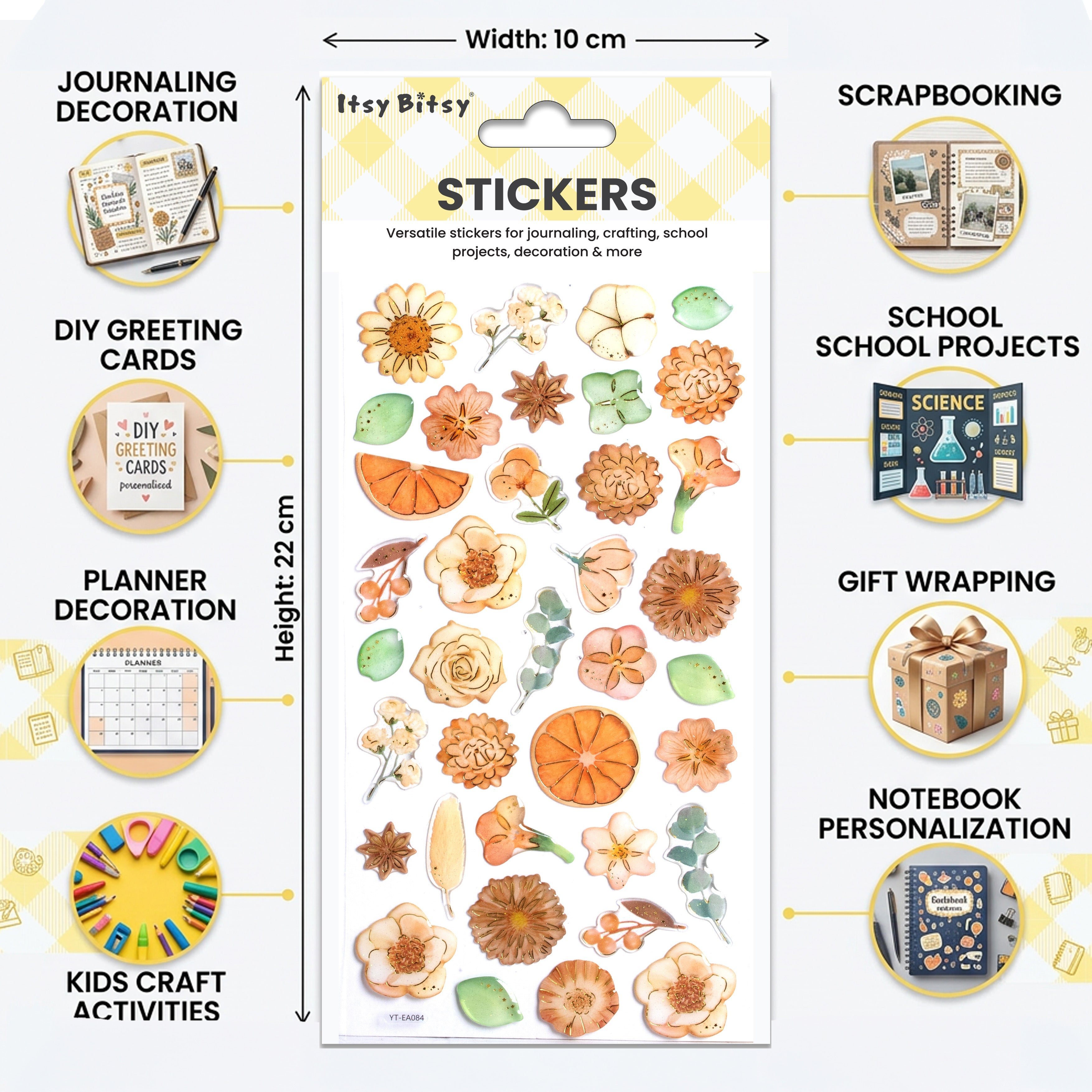 Resin Stickers Pretty Petals 37pcs 1Pack