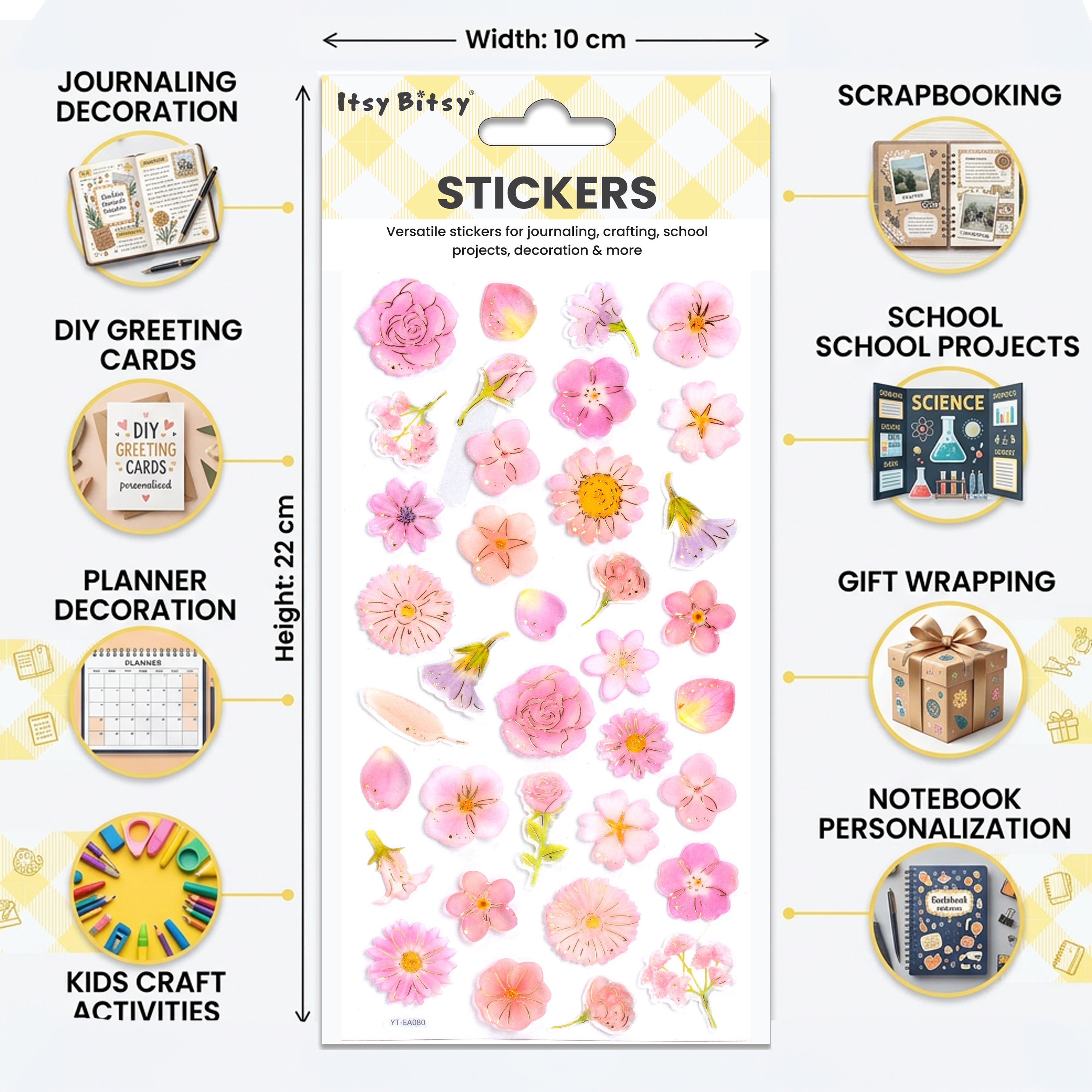 Resin Stickers Blossom Avenue 36pcs 1Pack