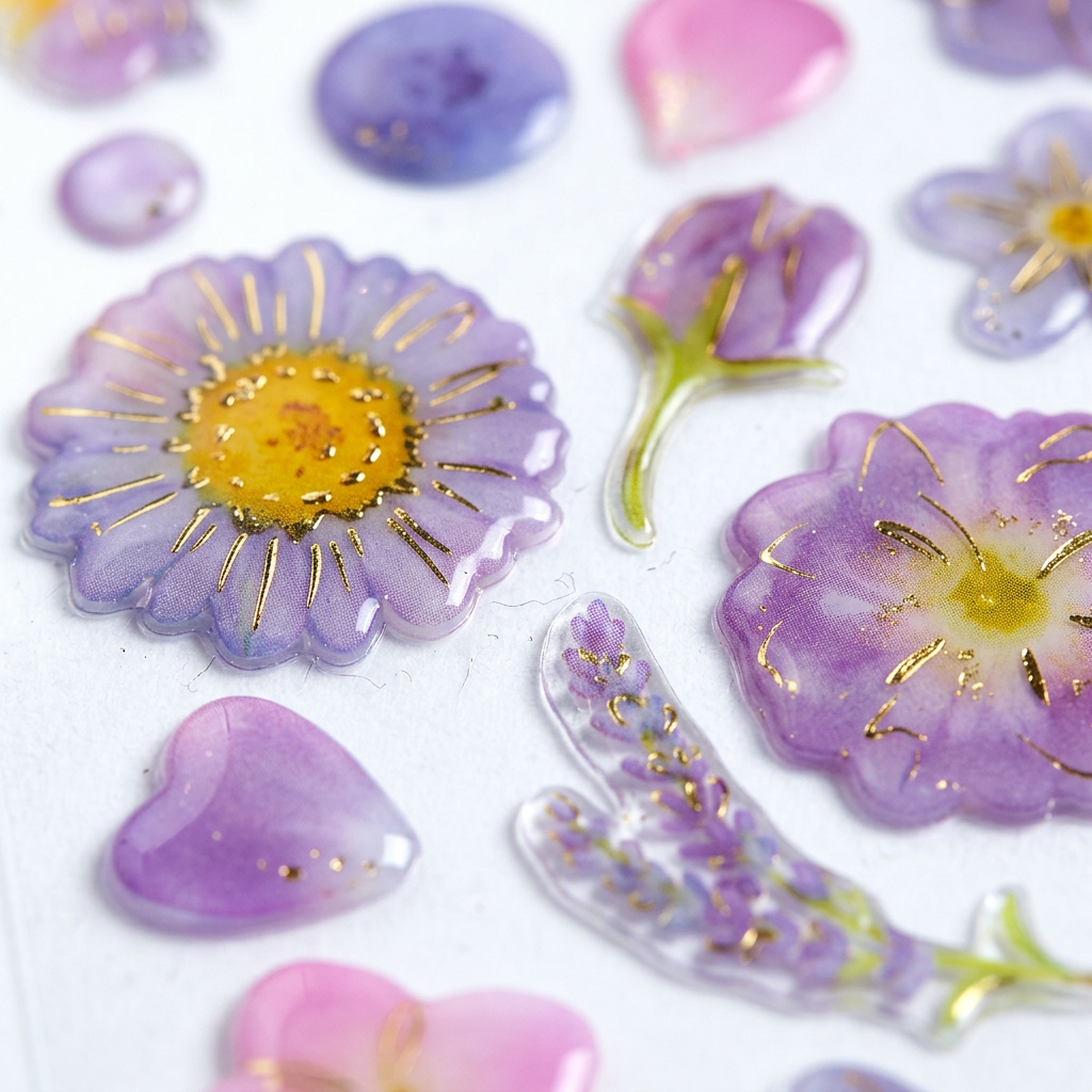 Resin Stickers Flora Elegance 38pcs 1Pack