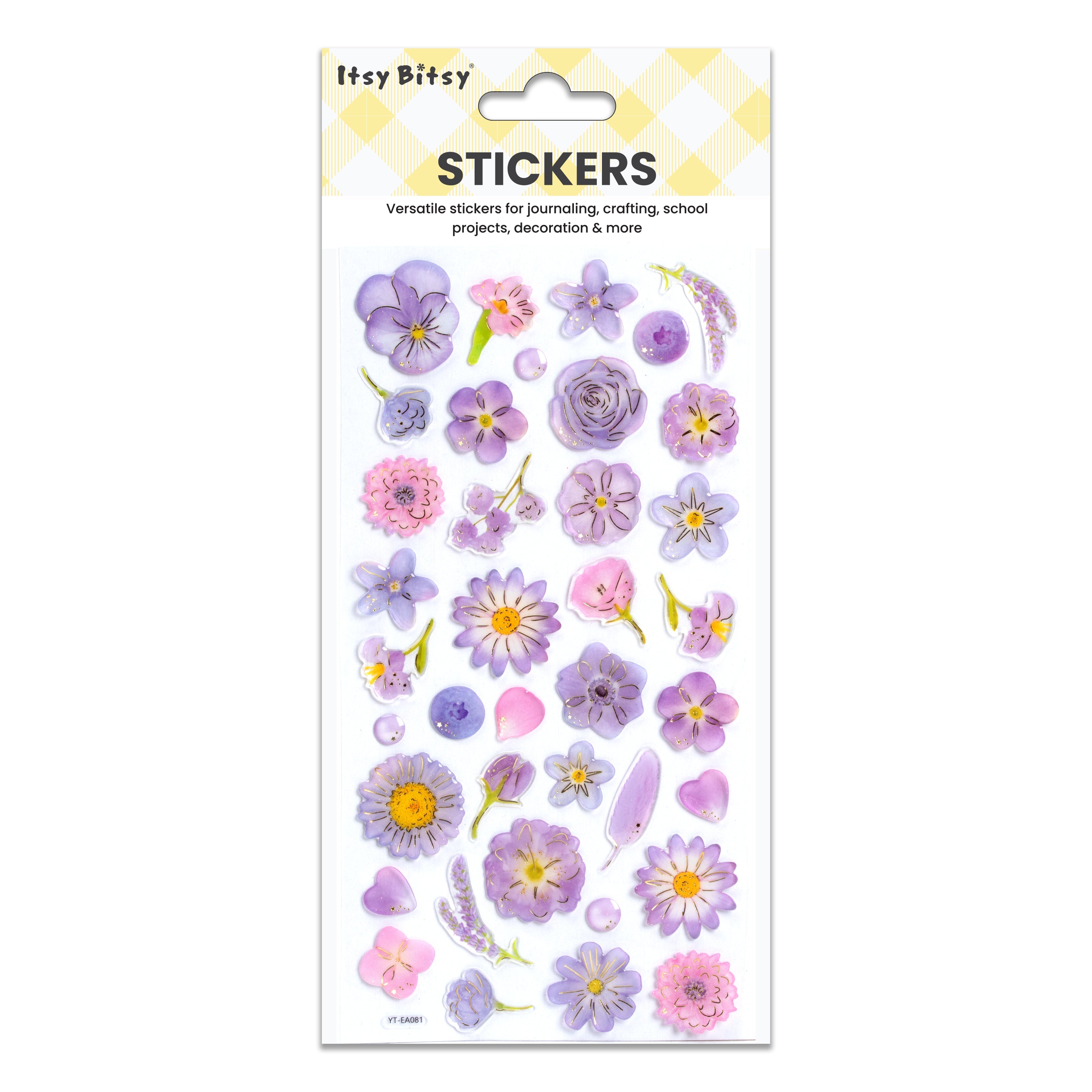Resin Stickers Flora Elegance 38pcs 1Pack