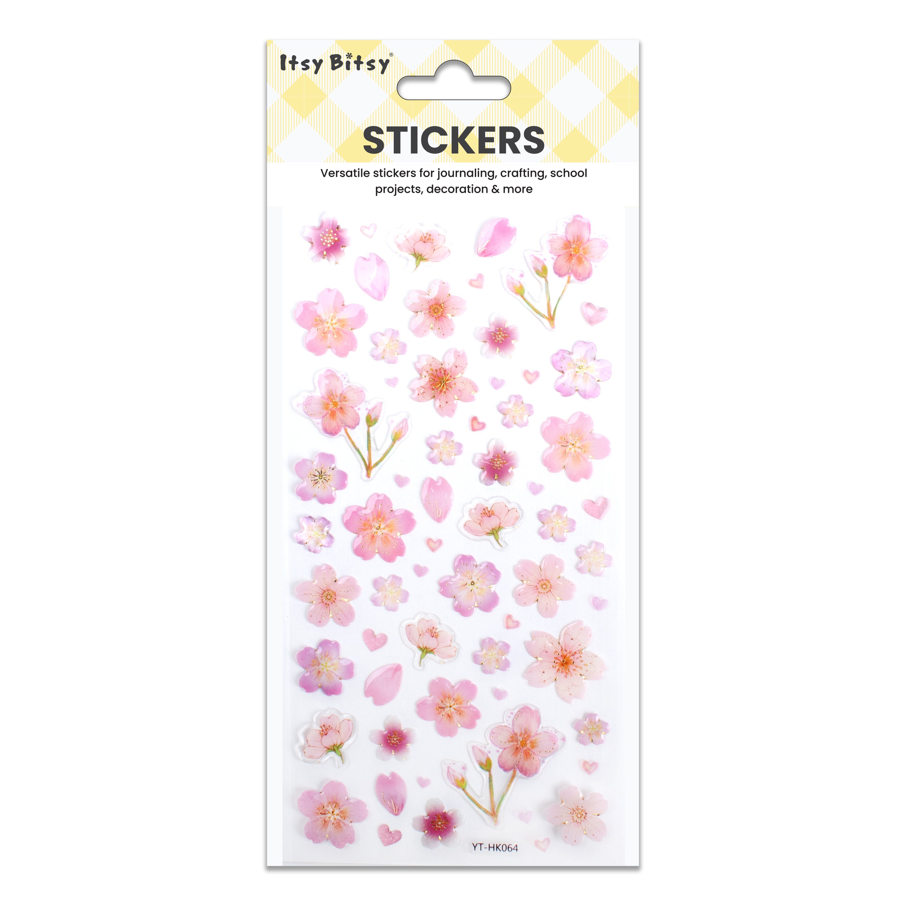 Resin Stickers Cherry Blossom 63pcs 1Pack