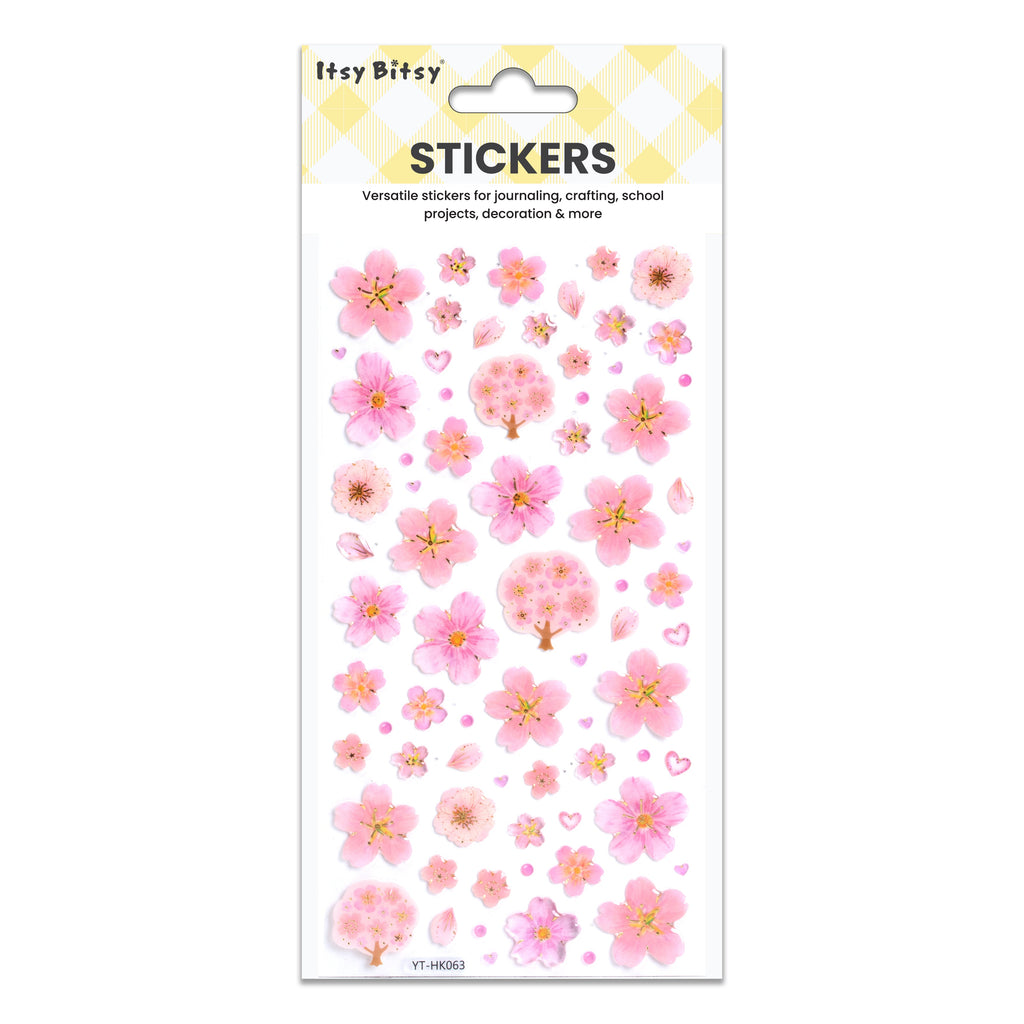 Resin Stickers Floral Cheer 74pcs 1Pack