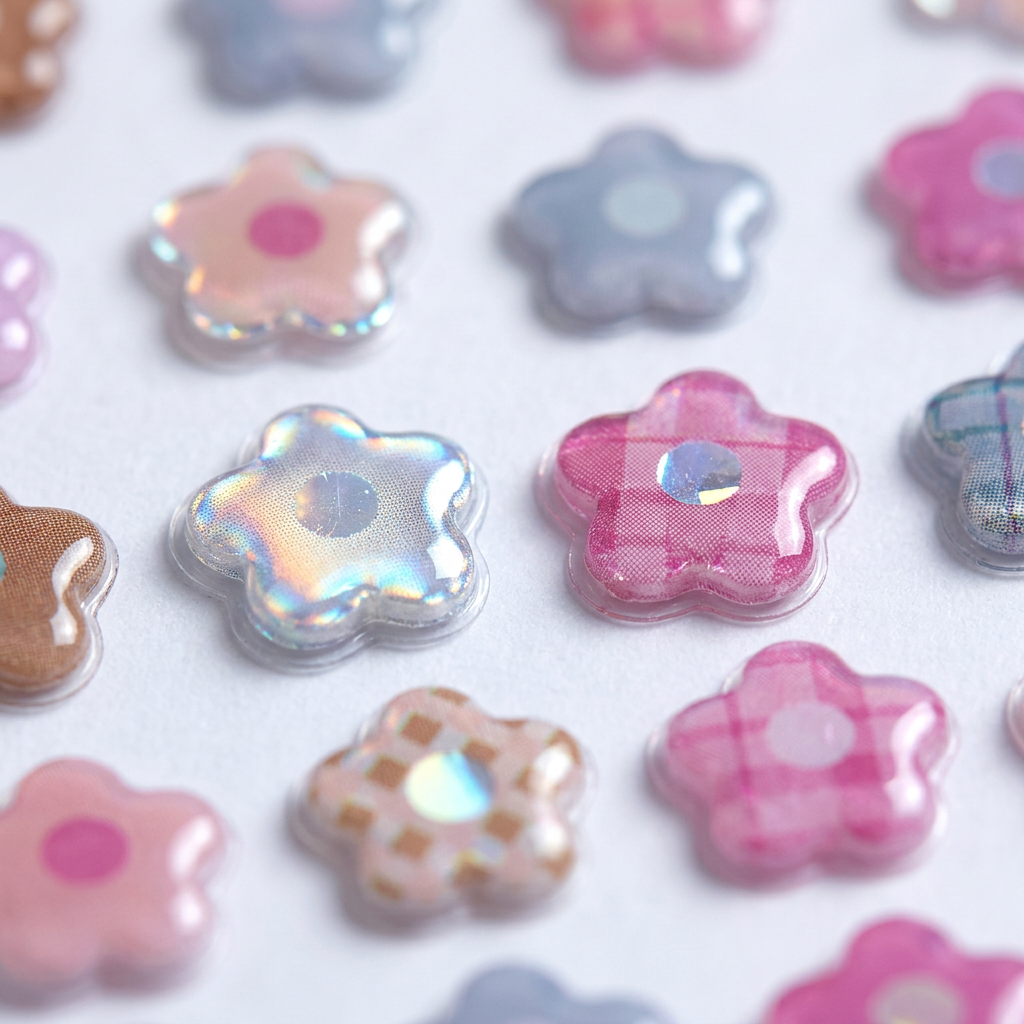 Resin Stickers Graceful Blooms 98pcs 1Pack