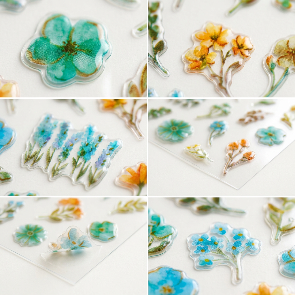 Resin Stickers Meadow Flora 52pcs 1Pack