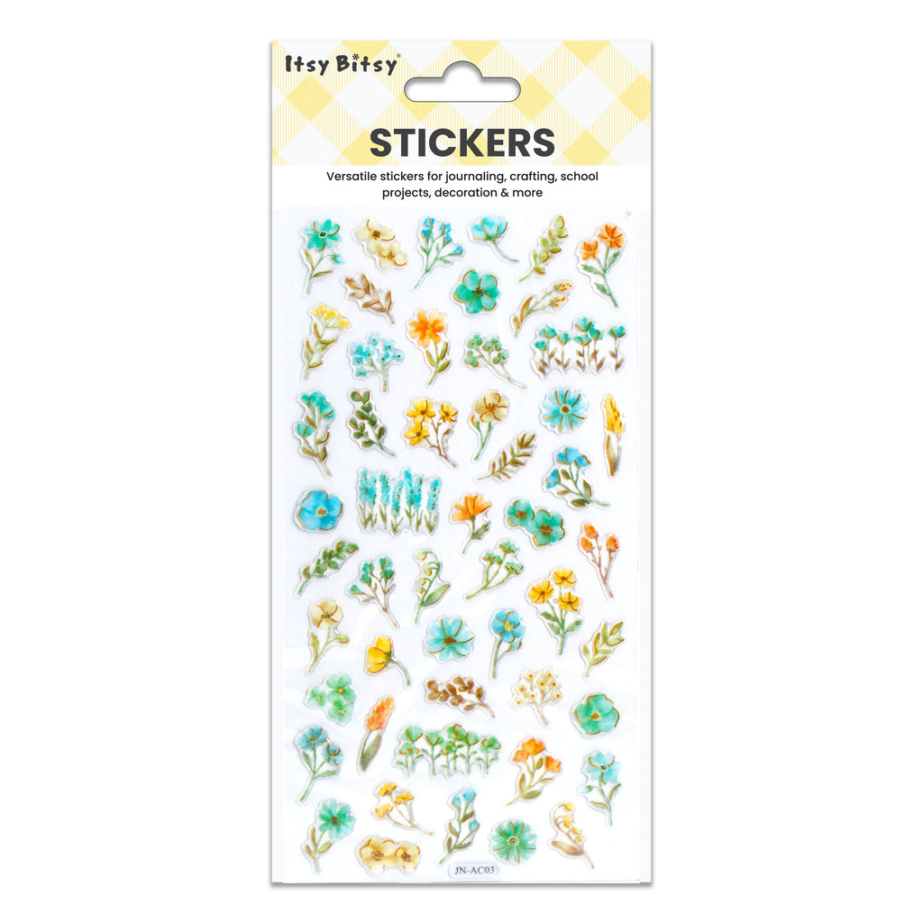 Resin Stickers Meadow Flora 52pcs 1Pack