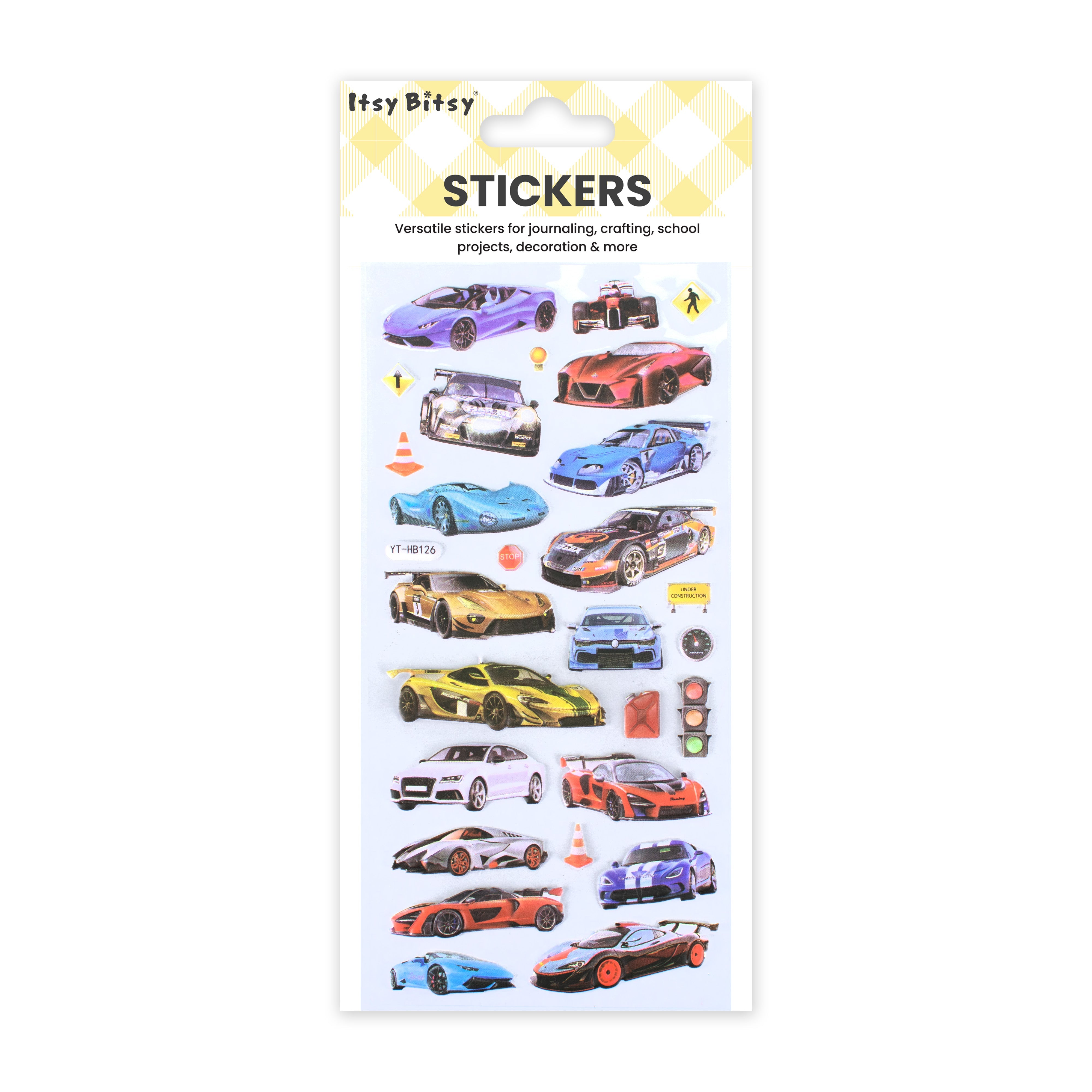 Fun Puffy Stickers Fast Car 28pcs 1Pack