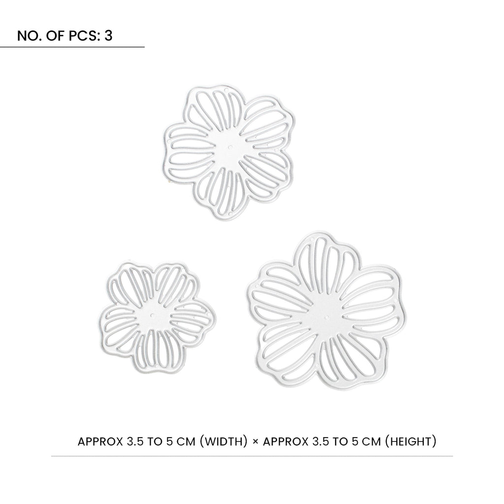 Thin Cut Dies Floral Impression 5X5cm 4X4cm 3X3cm 3pc