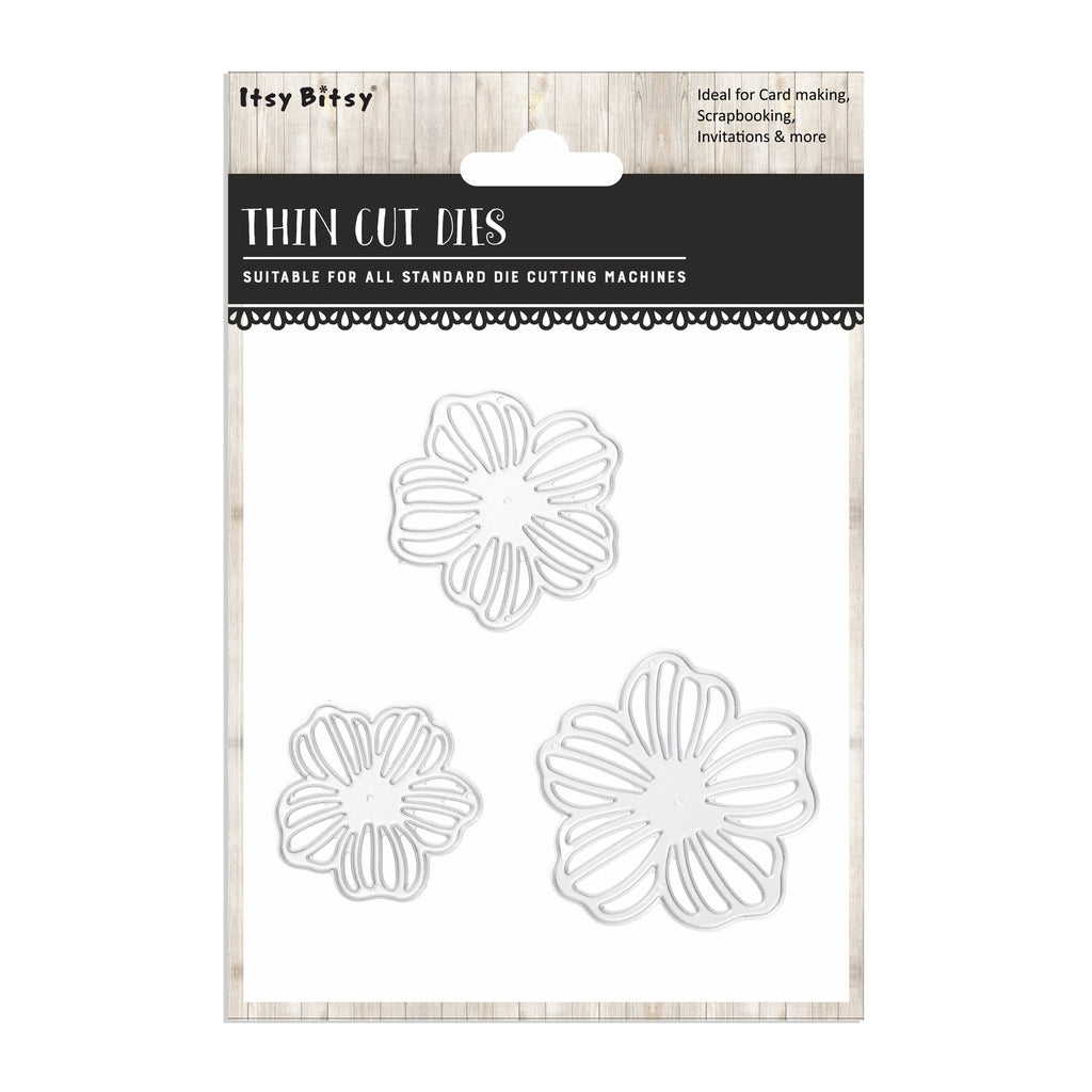 Thin Cut Dies Floral Impression 5X5cm 4X4cm 3X3cm 3pc