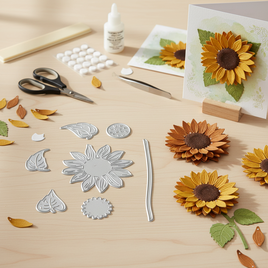 Thin Cut Dies Sunflower 6pc
