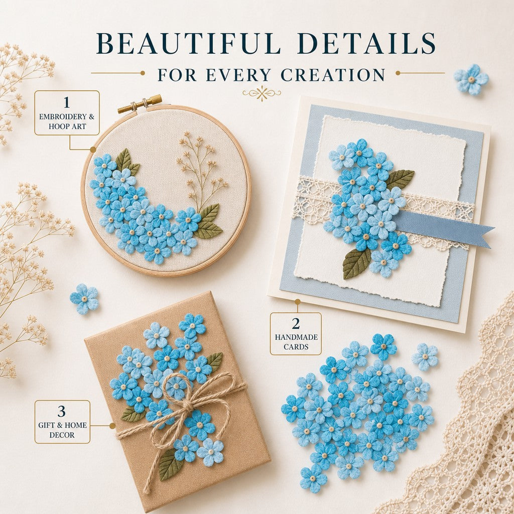 Handmade Flowers Esme Crystal Blue 50pc