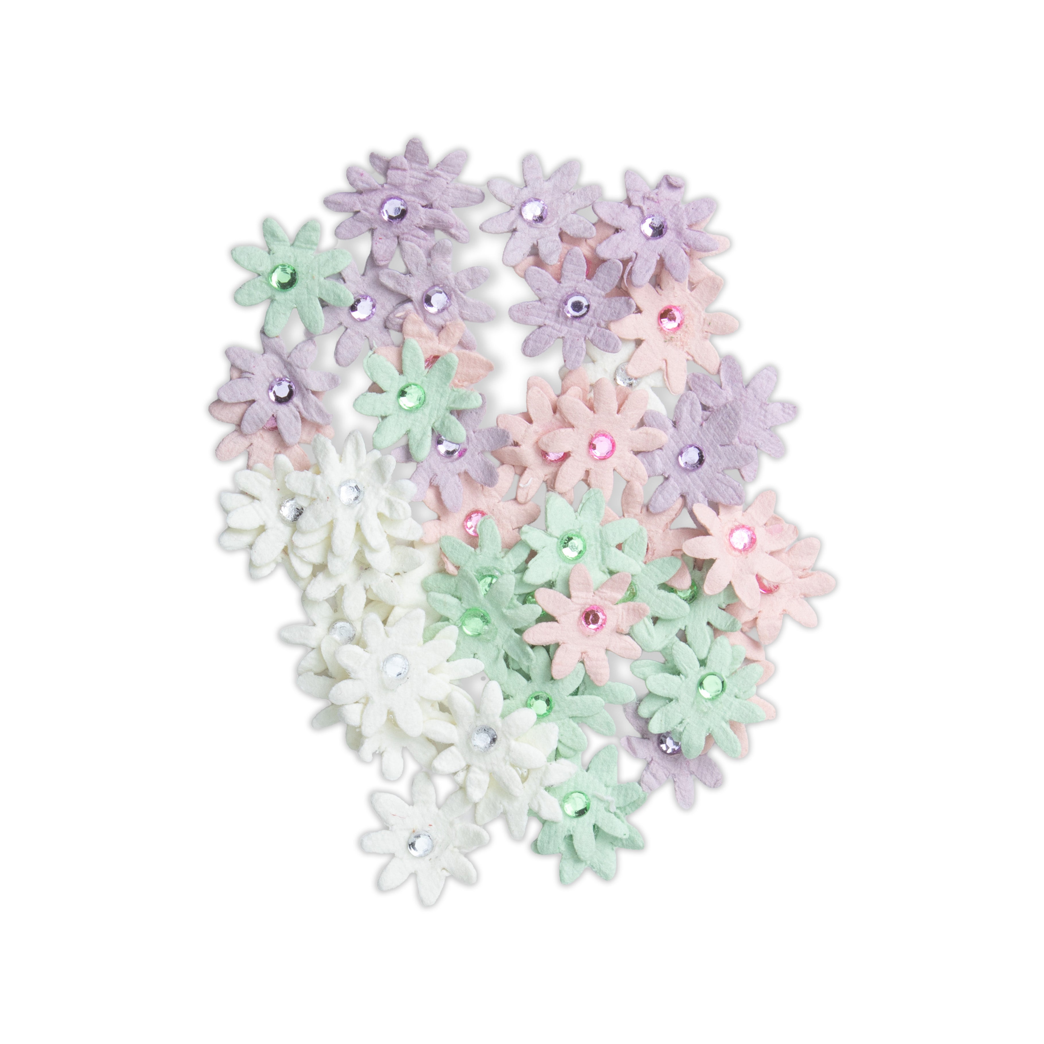 Handmade Flowers Micro Jewelled Floret Fairy Garden 60pc
