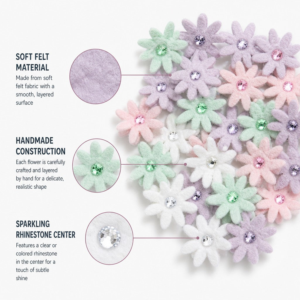 Handmade Flowers Micro Jewelled Floret Fairy Garden 60pc
