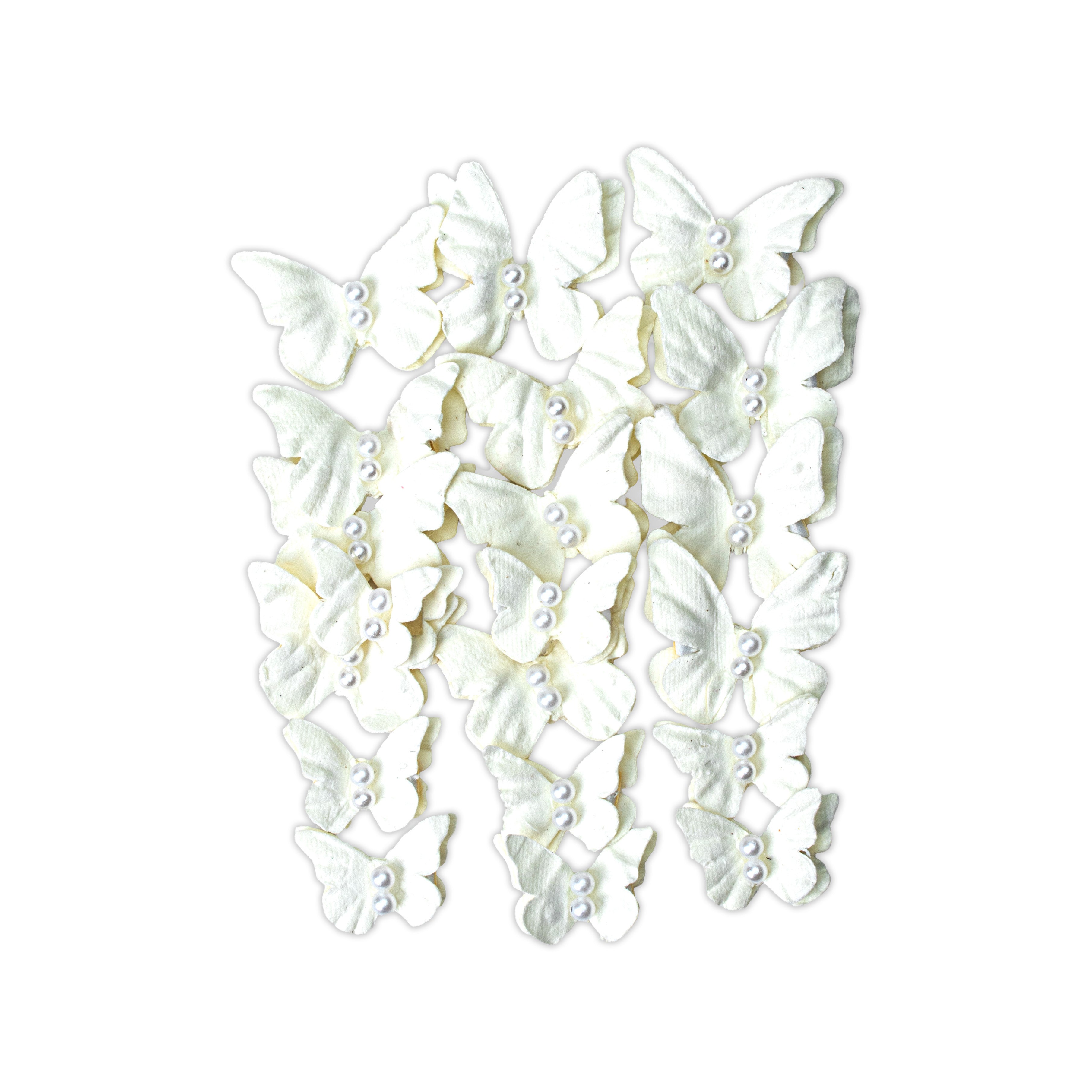 Handmade Flowers Dreamy Flutter Ivory Pearl 20pc