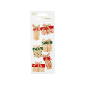 Christmas Burlap Emb Presents 6Pcs