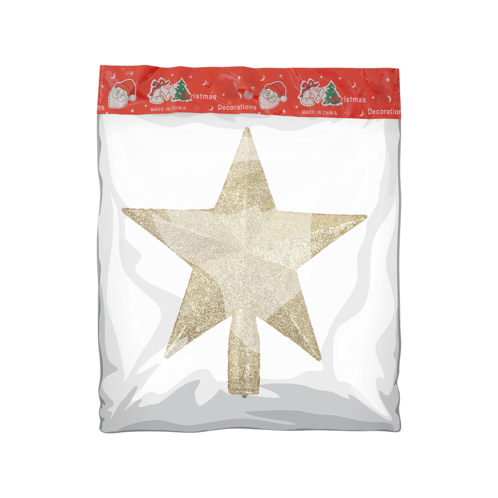 X-Mas Tree Topper Star Gold 1Pc Pb