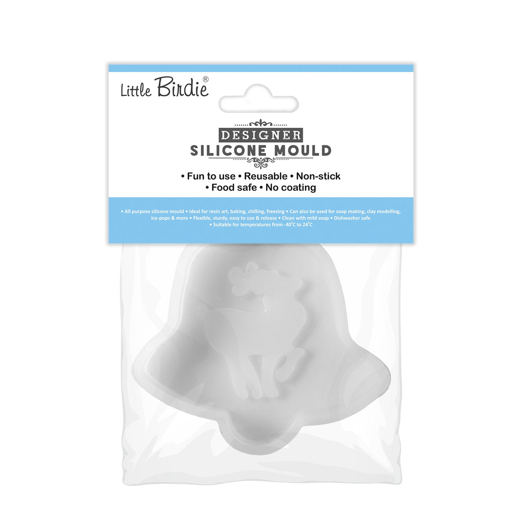 Silicone Mould For Hanging Ornament Reindeer Bell 1pc