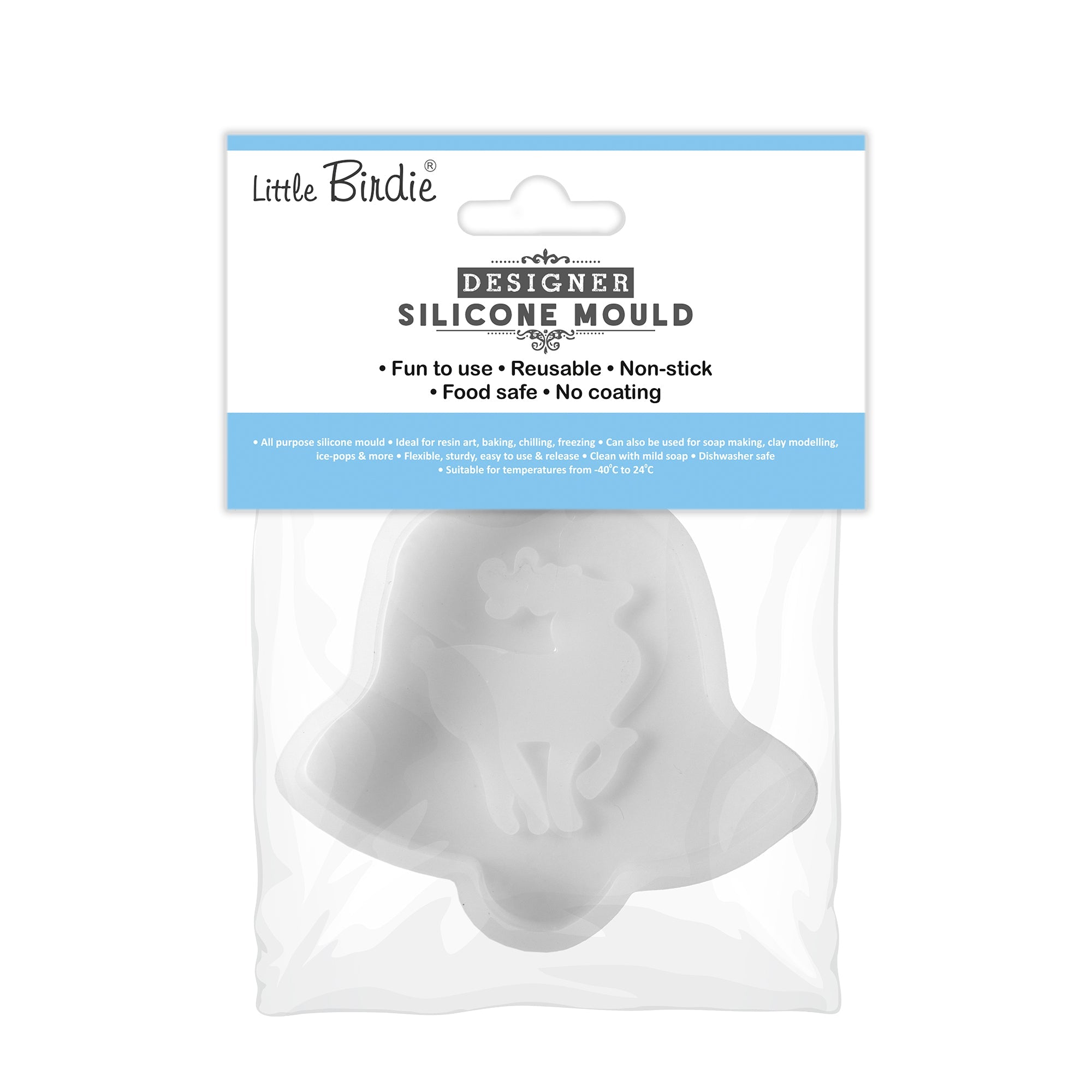 Silicone Mould For Hanging Ornament Reindeer Bell 1pc