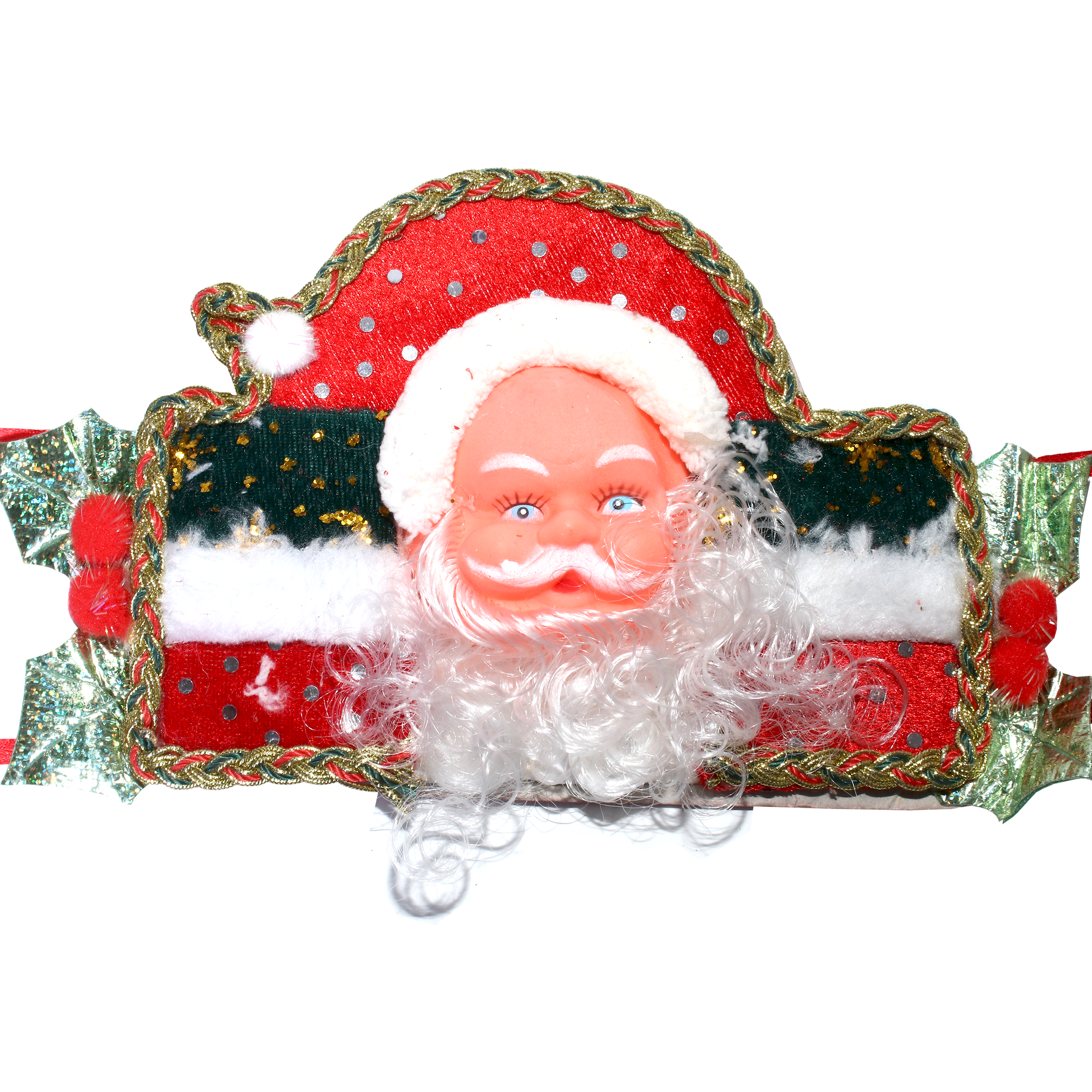 X-Mas Medium Merry Christmas Designer Banner W/ Santa Red 70