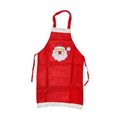 Christmas Cotton Apron W/Santa Red 15`` 1Pc