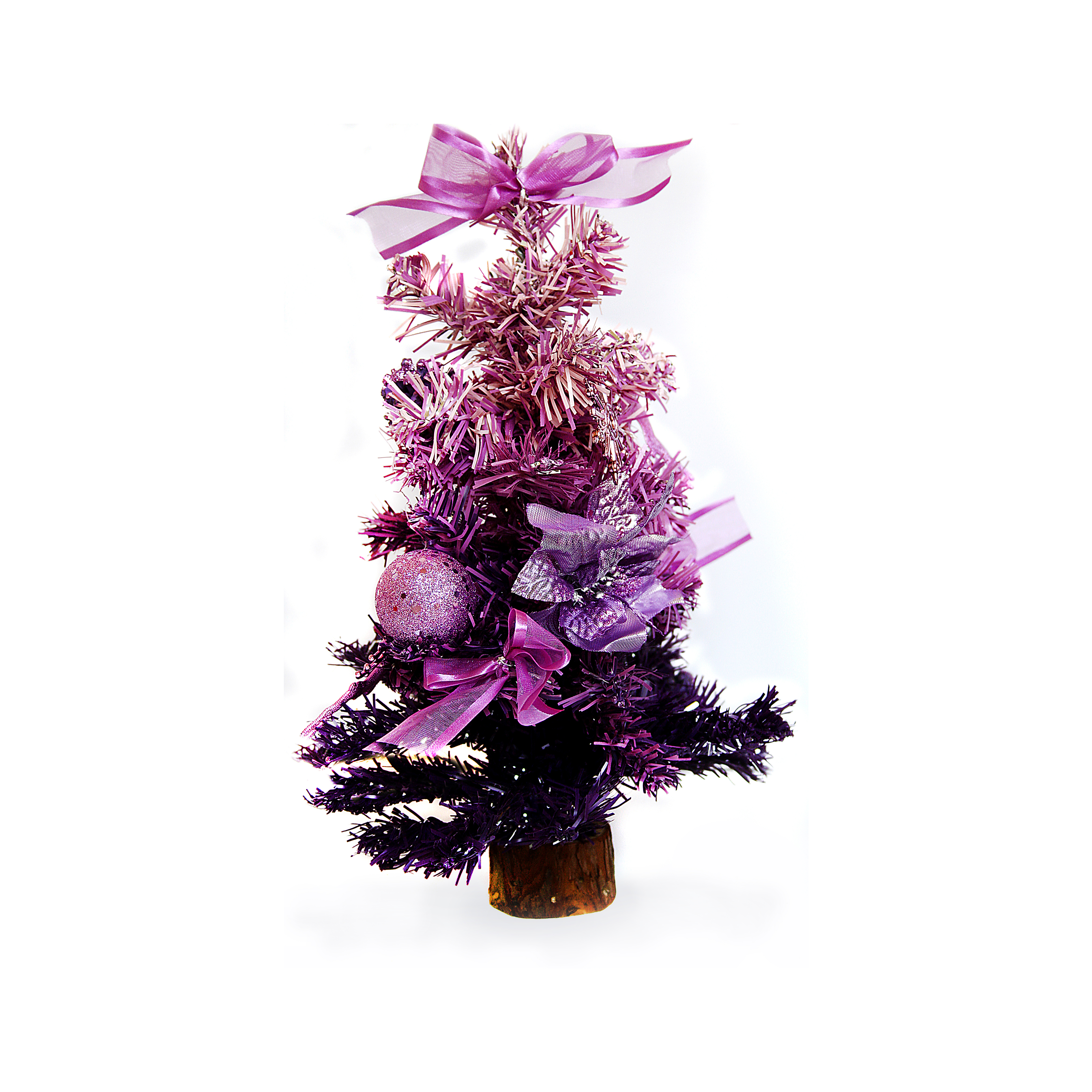 Christmas Tree Ball W/Net Flower & Bow Des Purple 210Mm X 120Mm X 45Mm 1Pc