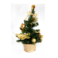 Christmas Tree Glitter Ball W/Flower & Bow Des Gold 230Mm X 90Mm X 50Mm 1Pc