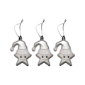 X-Mas Decoration Hanging Star W/Cap Silver 175Mm X 92Mm X 15Mm 3Pc Pvc Cylinder