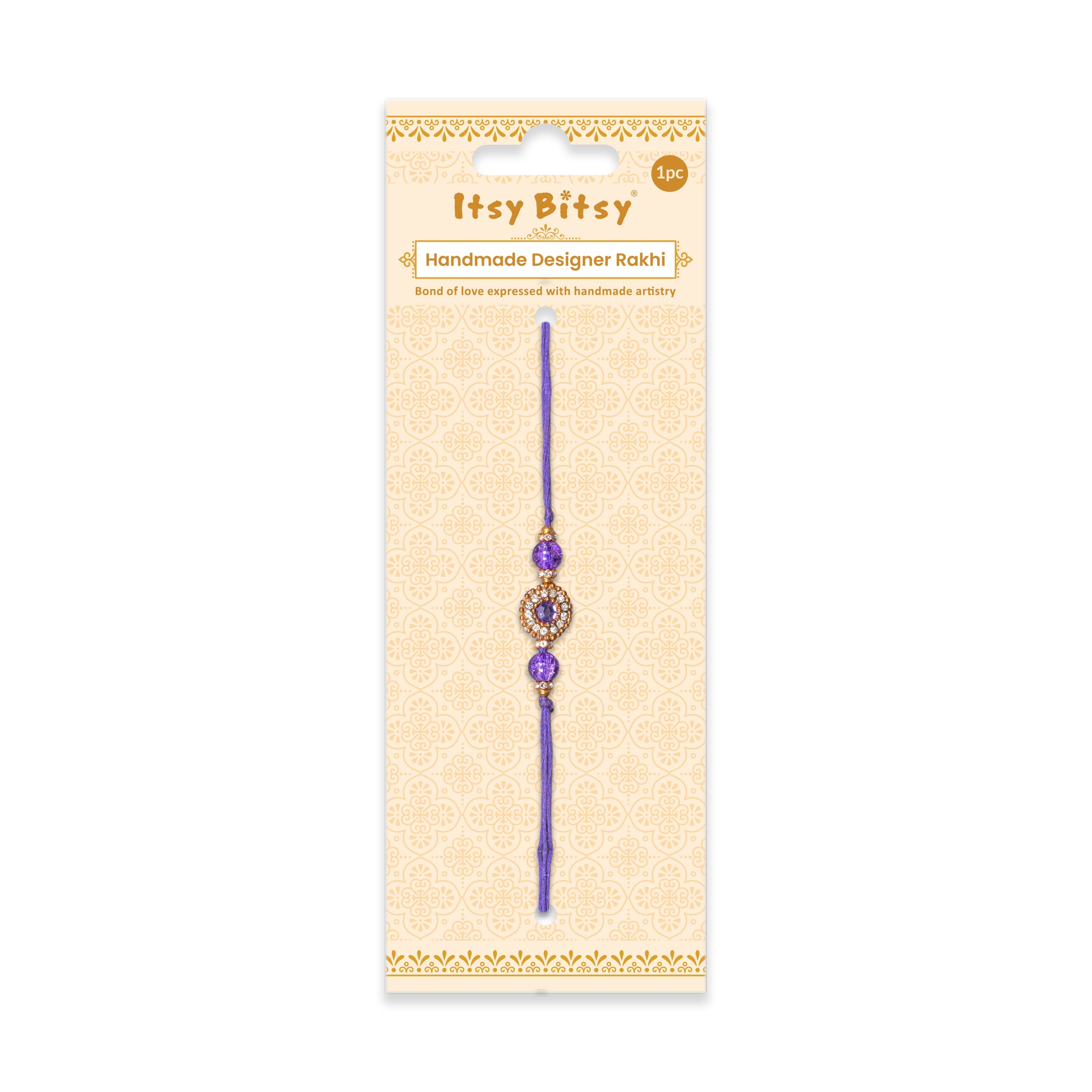 Handmade Rakhi - Lavender Jewel 1pc