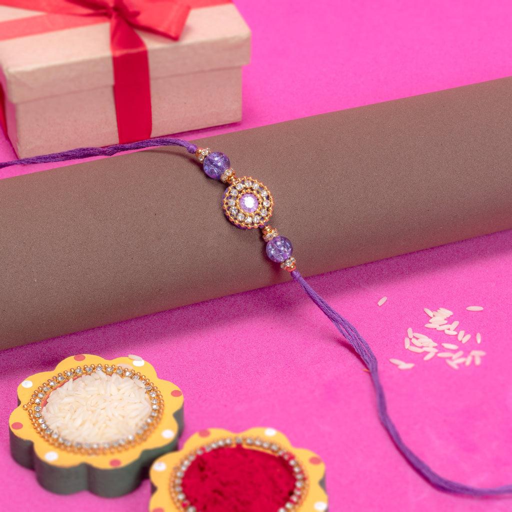 Handmade Rakhi - Lavender Jewel 1pc