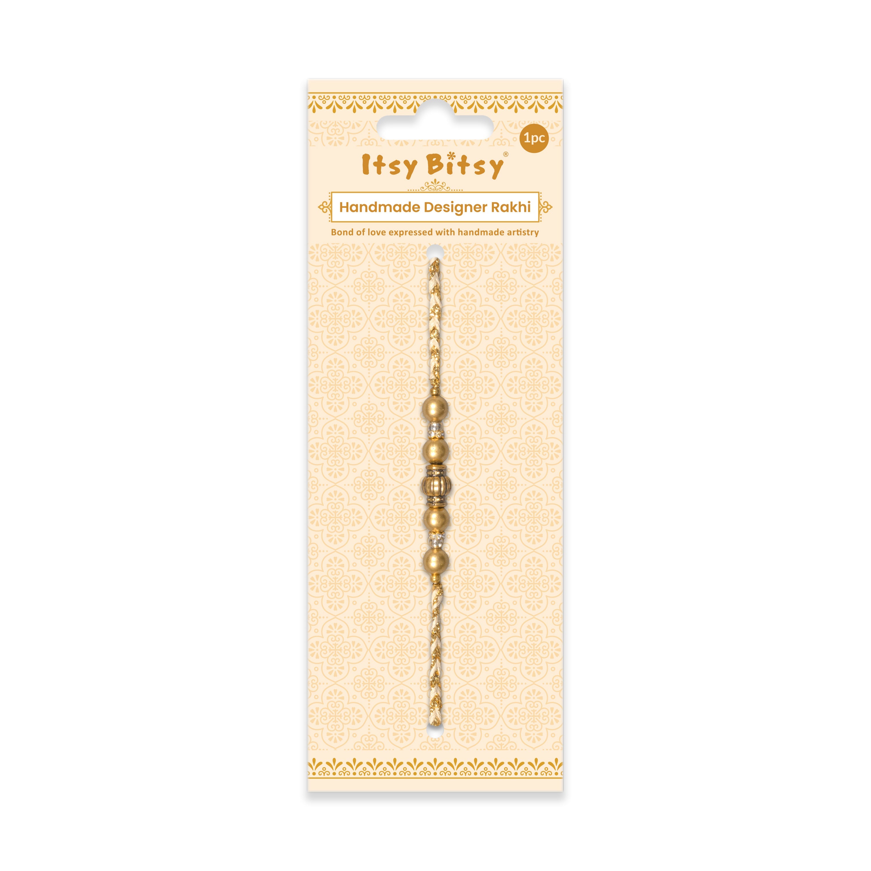 Handmade Rakhi - Golden Glow 
1pc