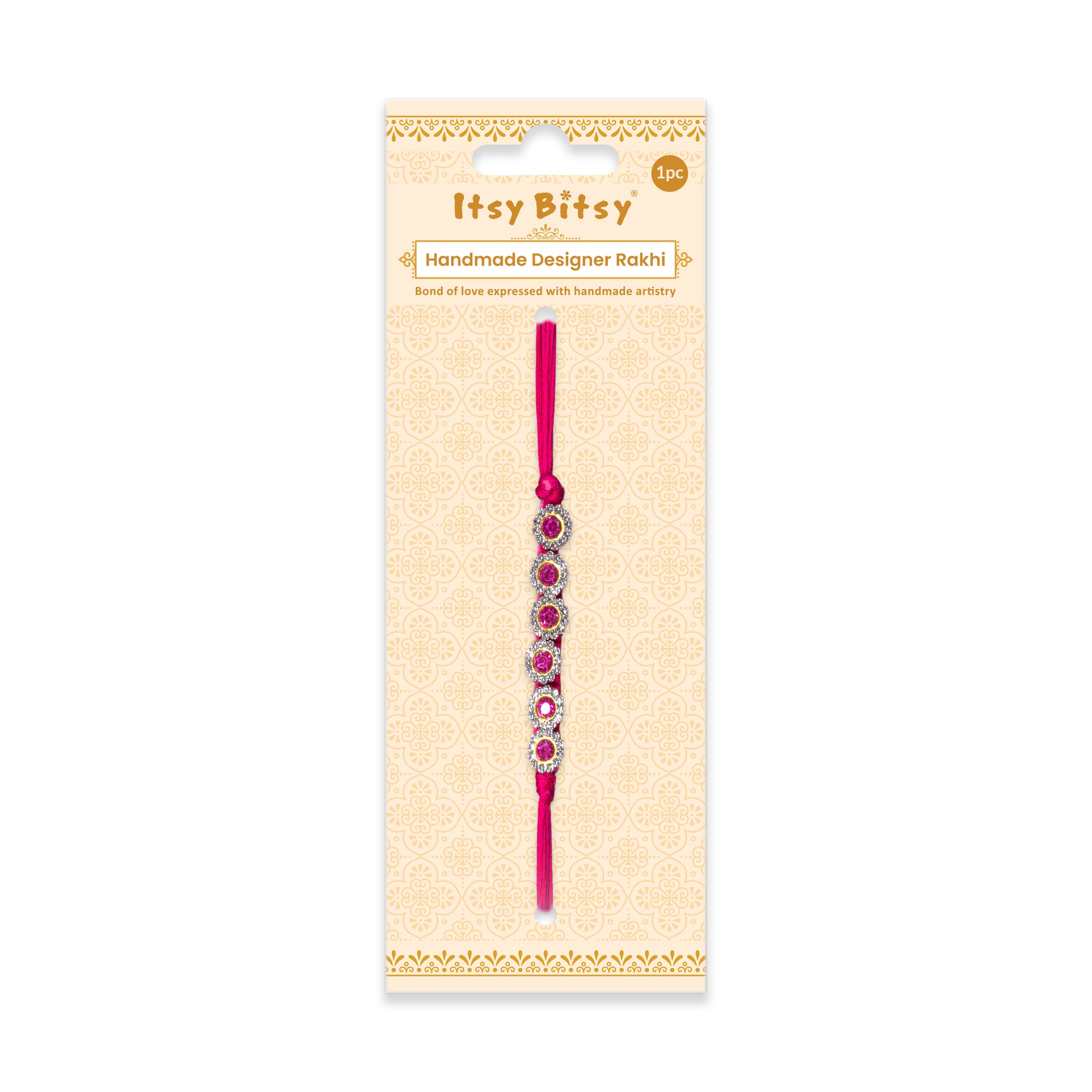 Handmade Rakhi - Jewel Ruby 1pc