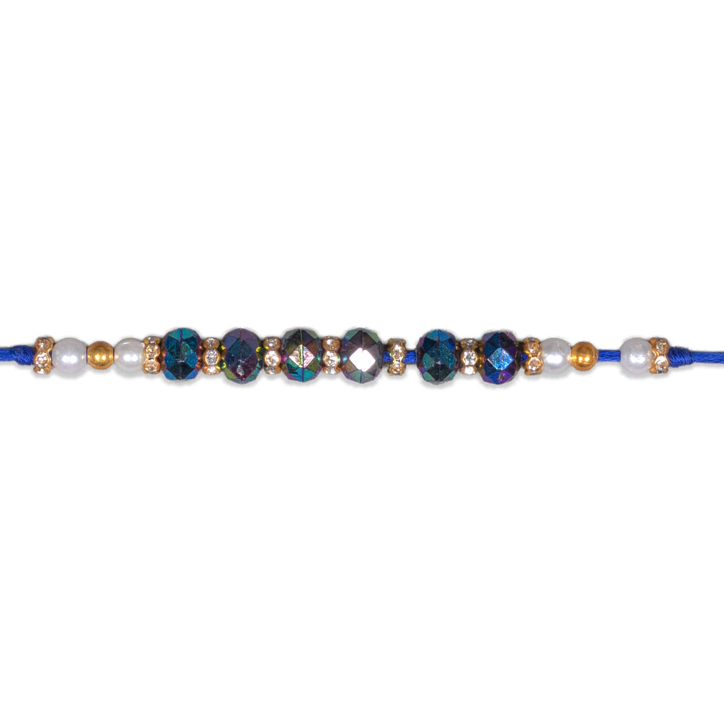 Handmade Rakhi - Aqua Rainbow 1pc