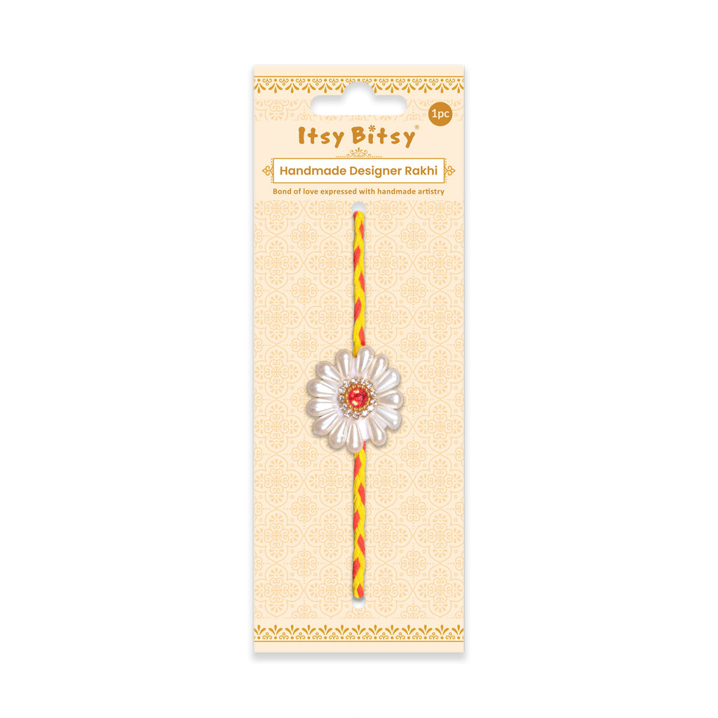 Handmade Rakhi - Pearl Daisy 1pc