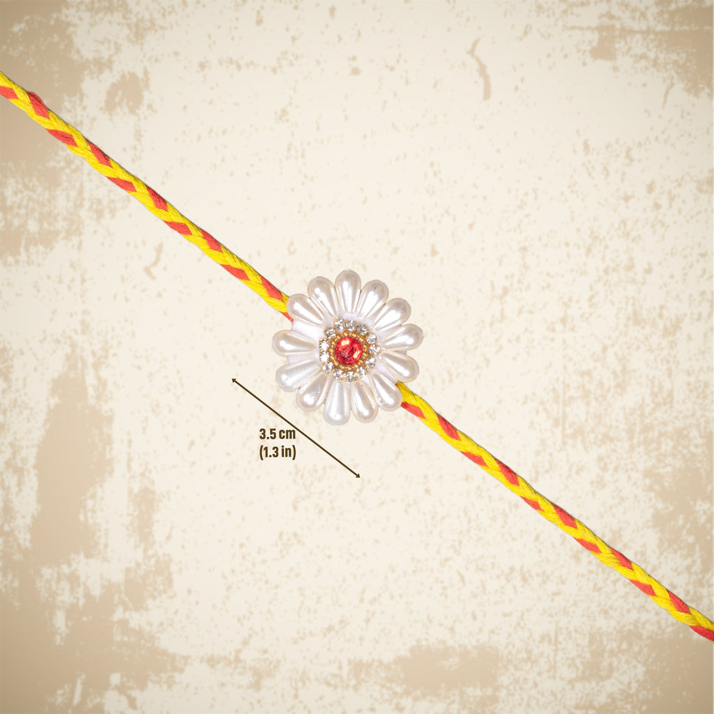 Handmade Rakhi - Pearl Daisy 1pc