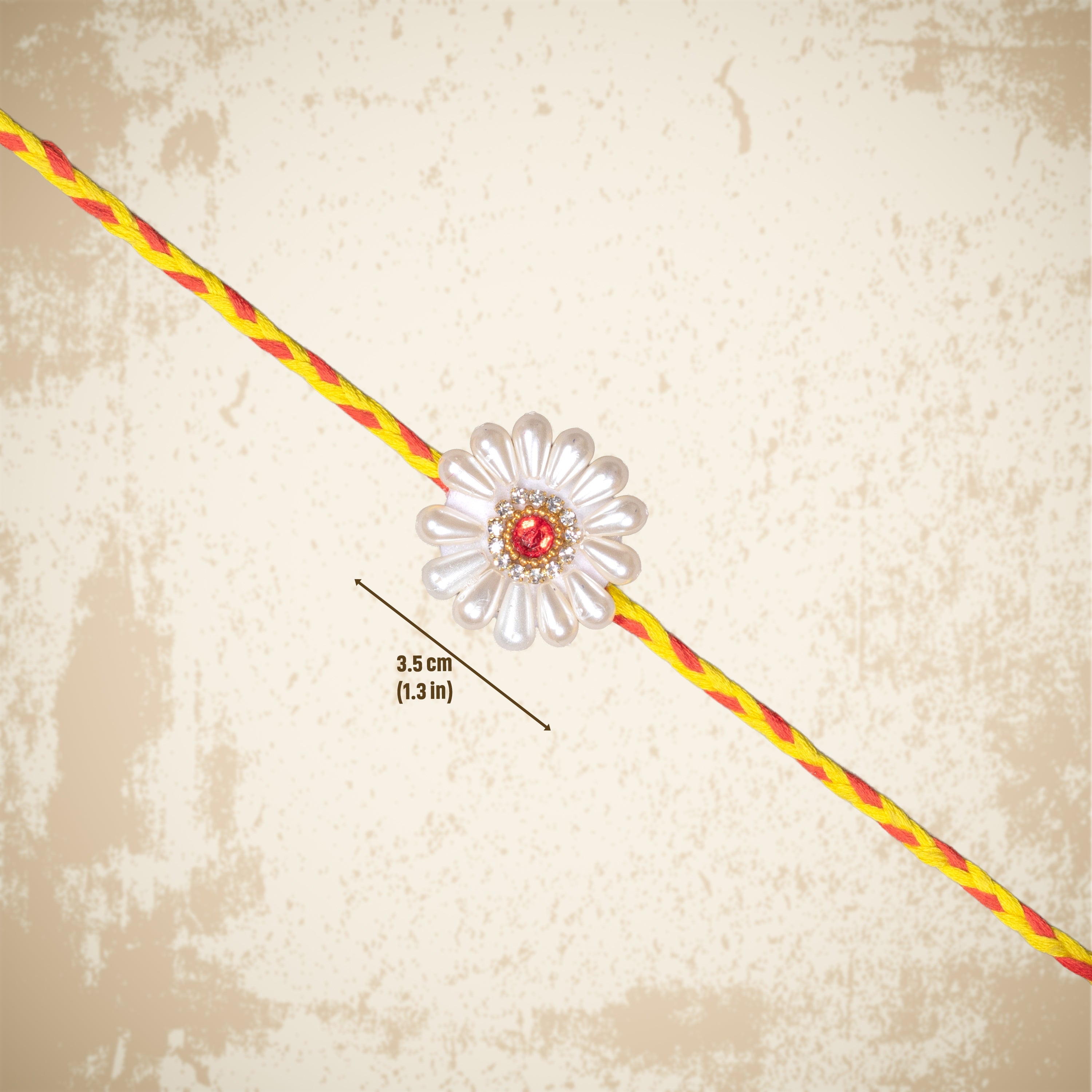 Handmade Rakhi - Pearl Daisy 1pc