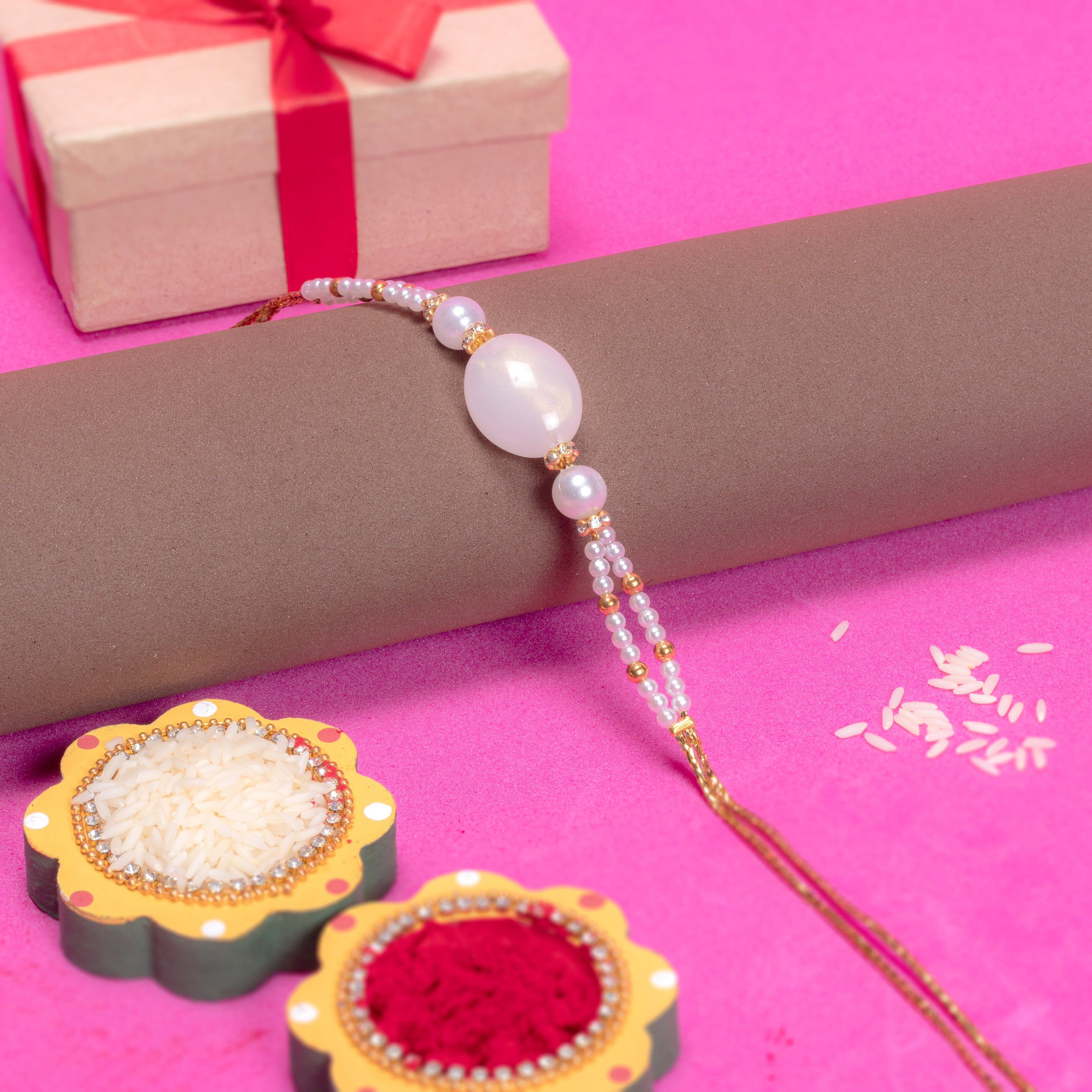 Handmade Rakhi - Moon Pearl 1pc