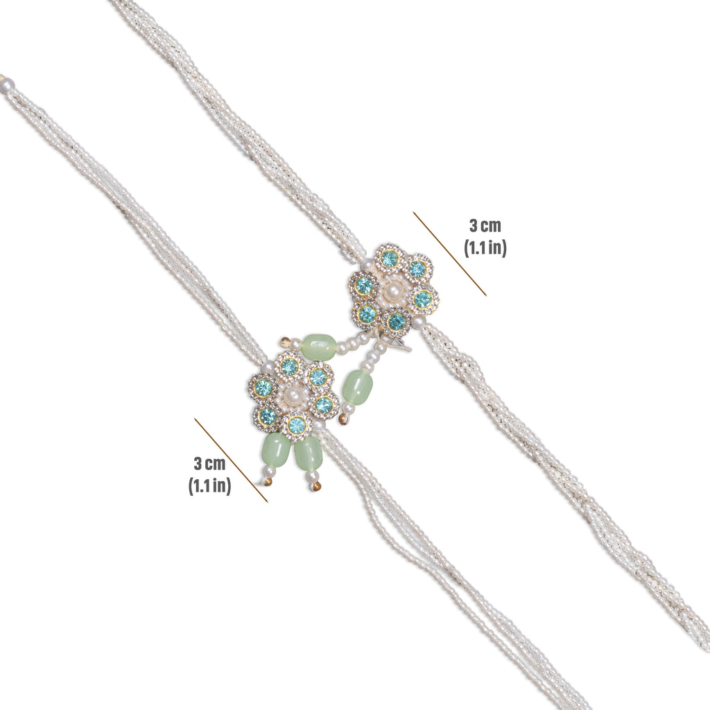 Handmade Rakhi - Floral Gem Bhaiya Bhabhi Pack of 2