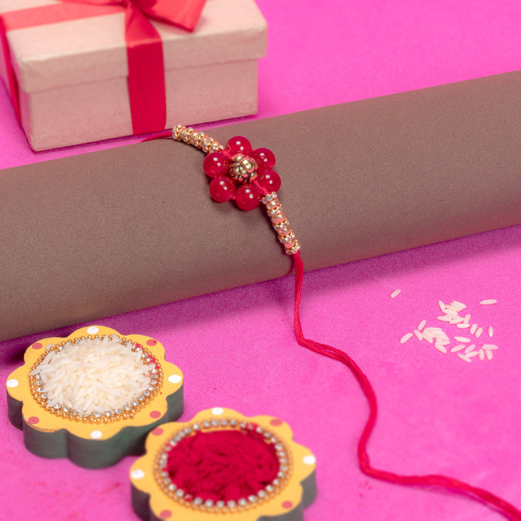 Handmade Rakhi - Golden Cherry 1pc