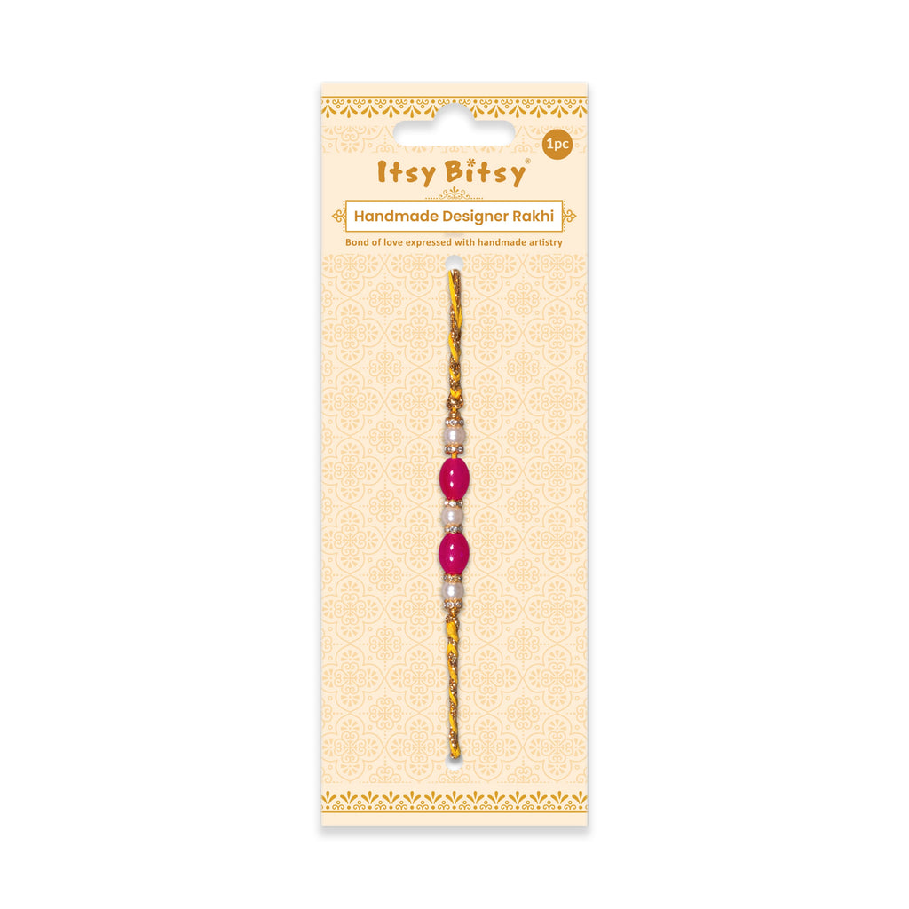 Handmade Rakhi - Ruby Pearl 1pc