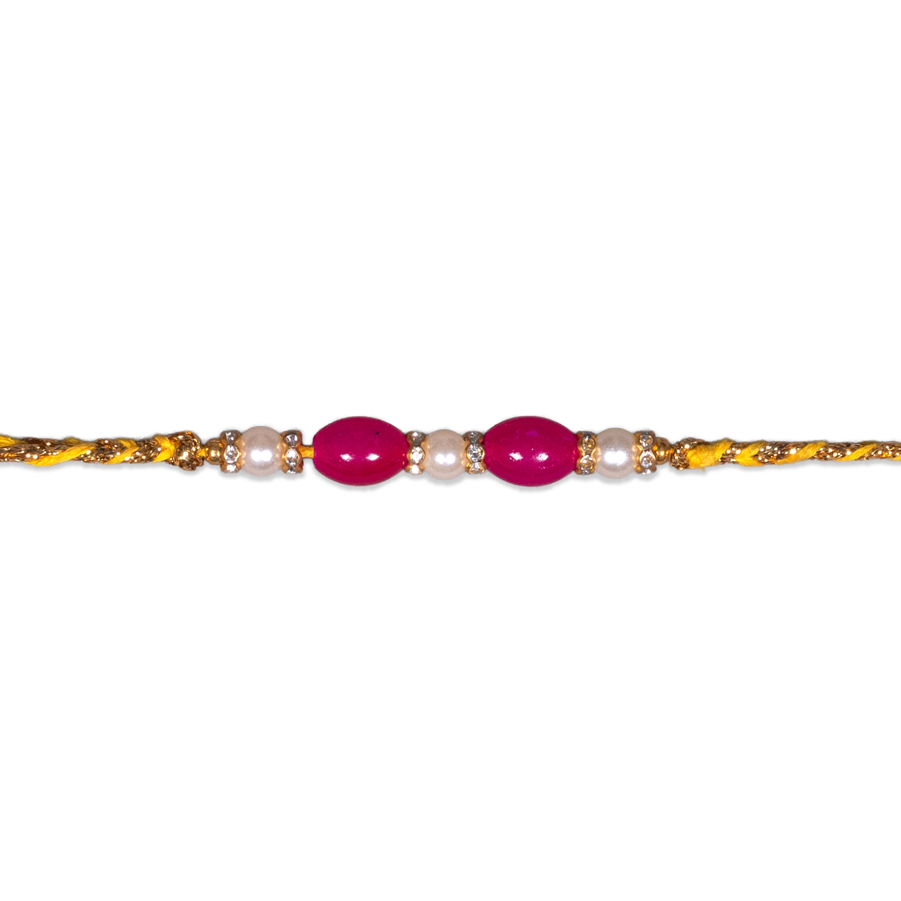 Handmade Rakhi - Ruby Pearl 1pc